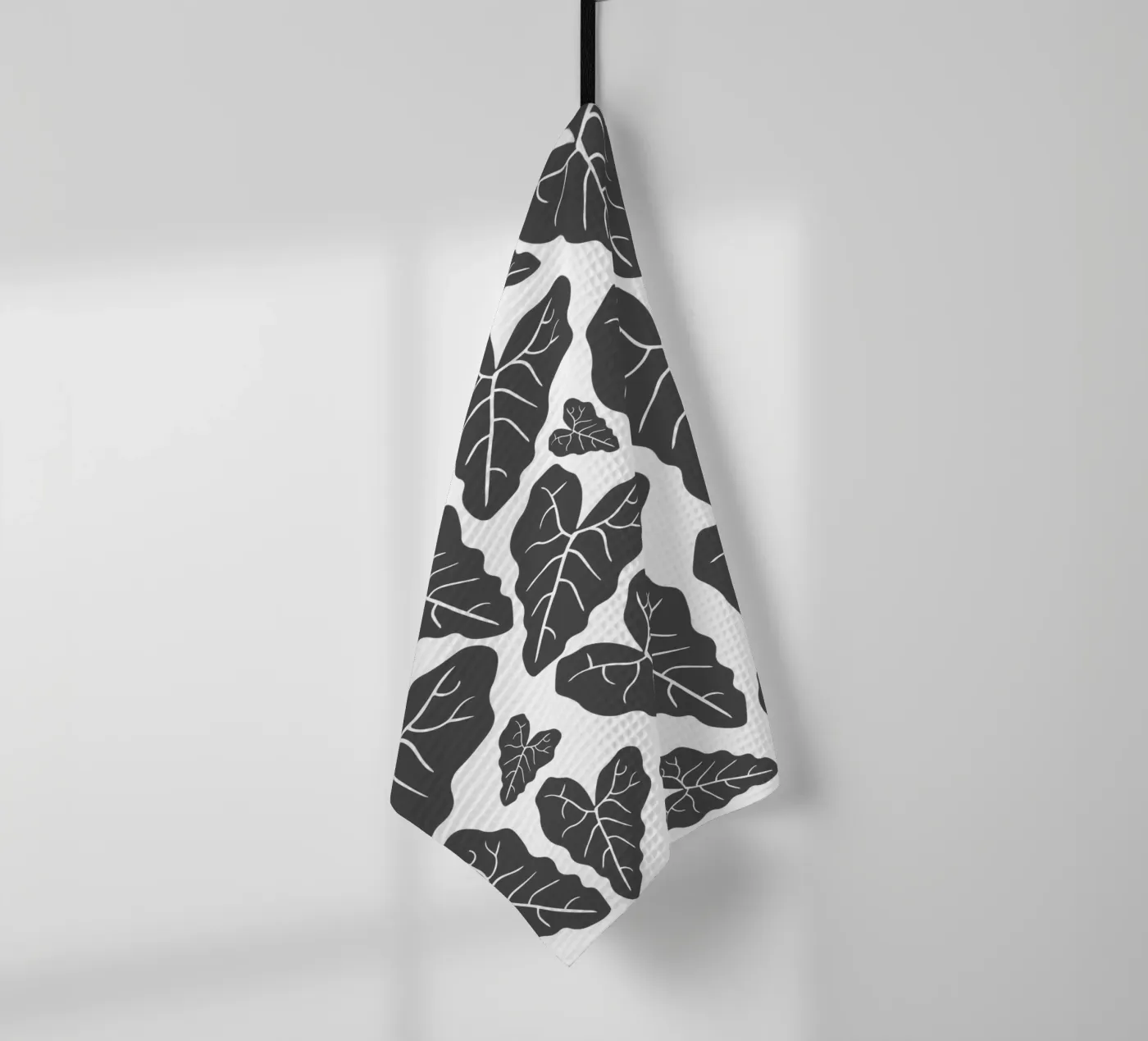 Grey leaves pattern torchon de baobabprintstore