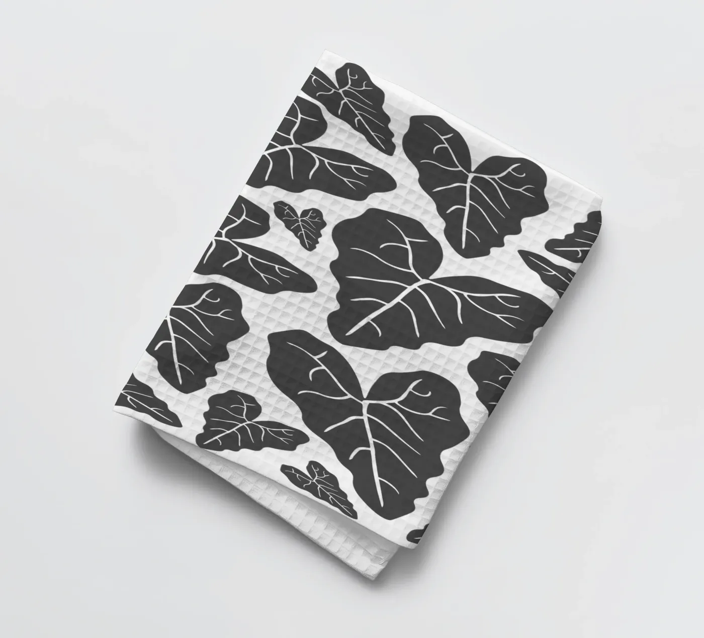 Grey leaves pattern torchon de baobabprintstore