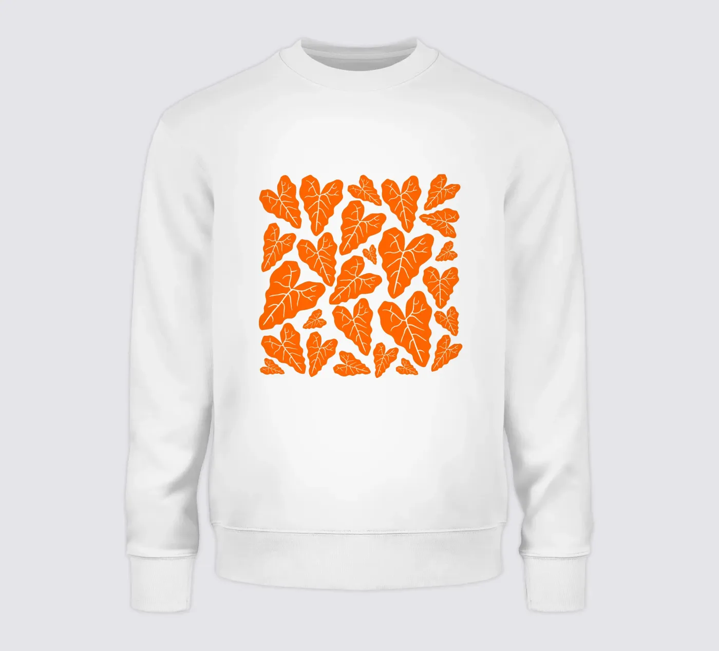 Orange leaves pattern felpa da baobabprintstore