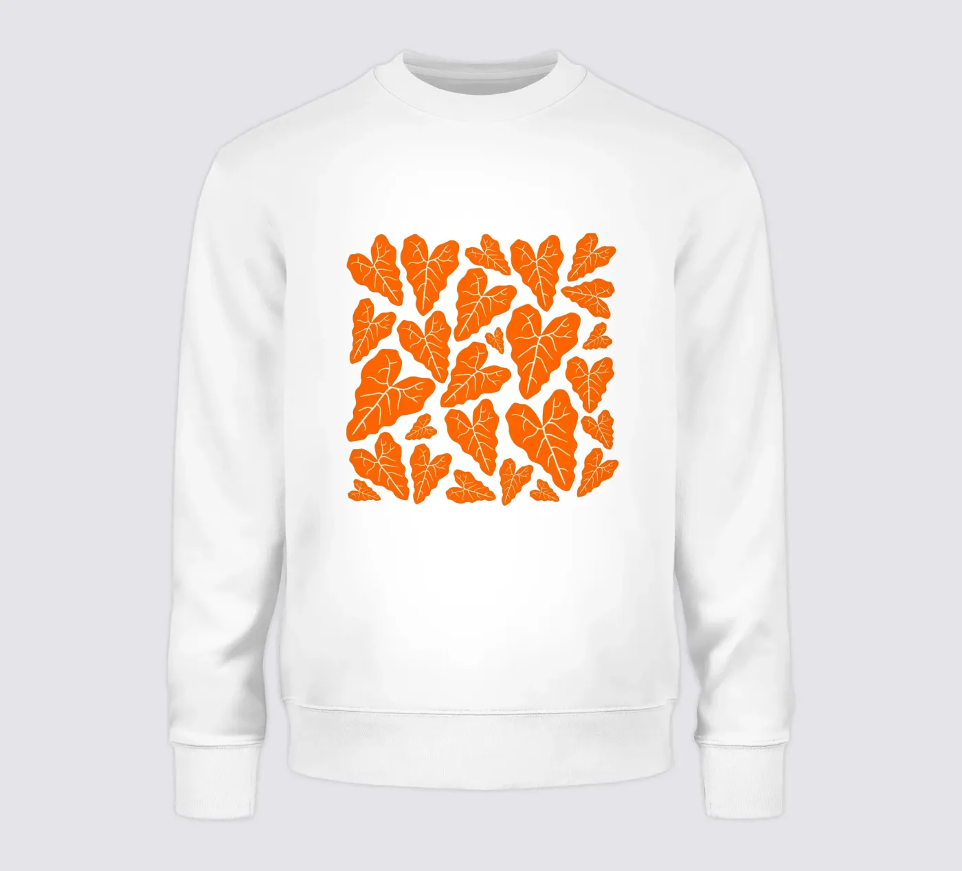 Orange leaves pattern felpa da baobabprintstore