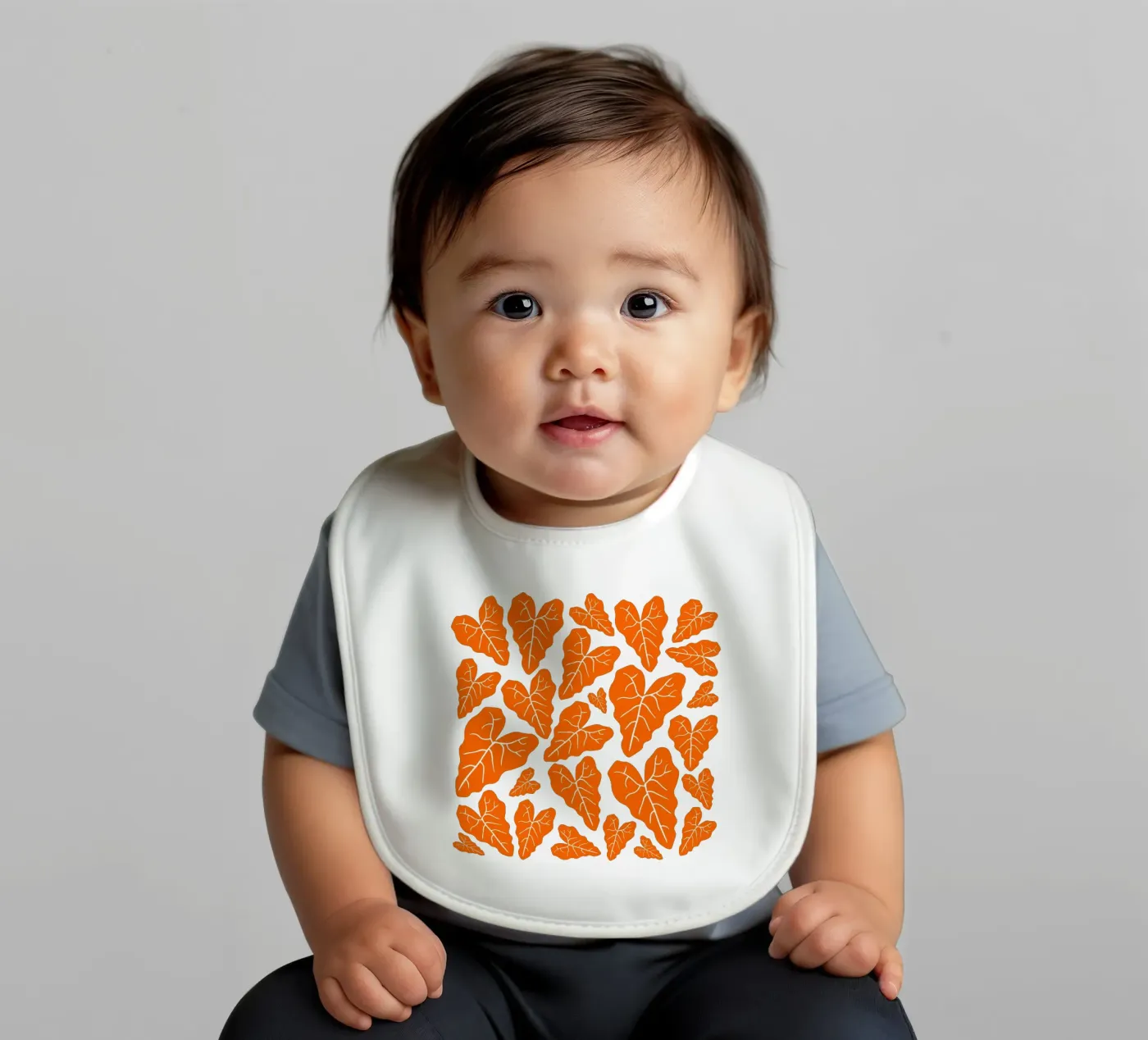 Orange leaves pattern bavaglino da baobabprintstore