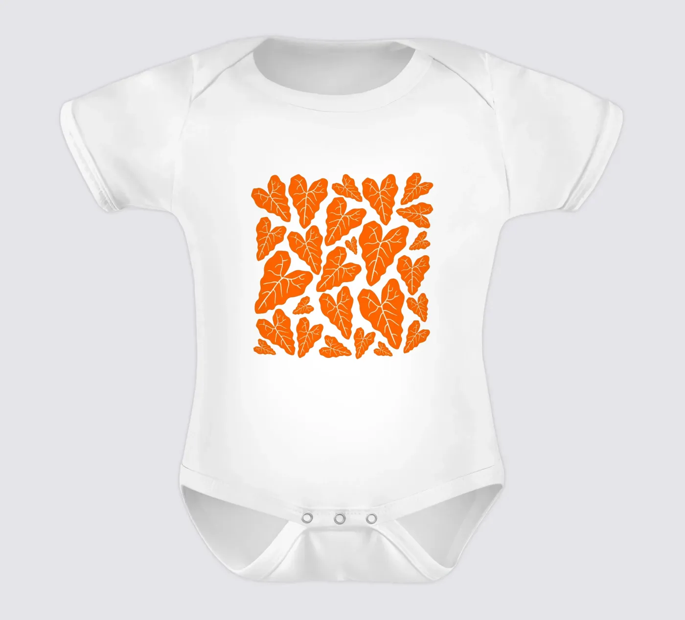 Orange leaves pattern body bébé de baobabprintstore