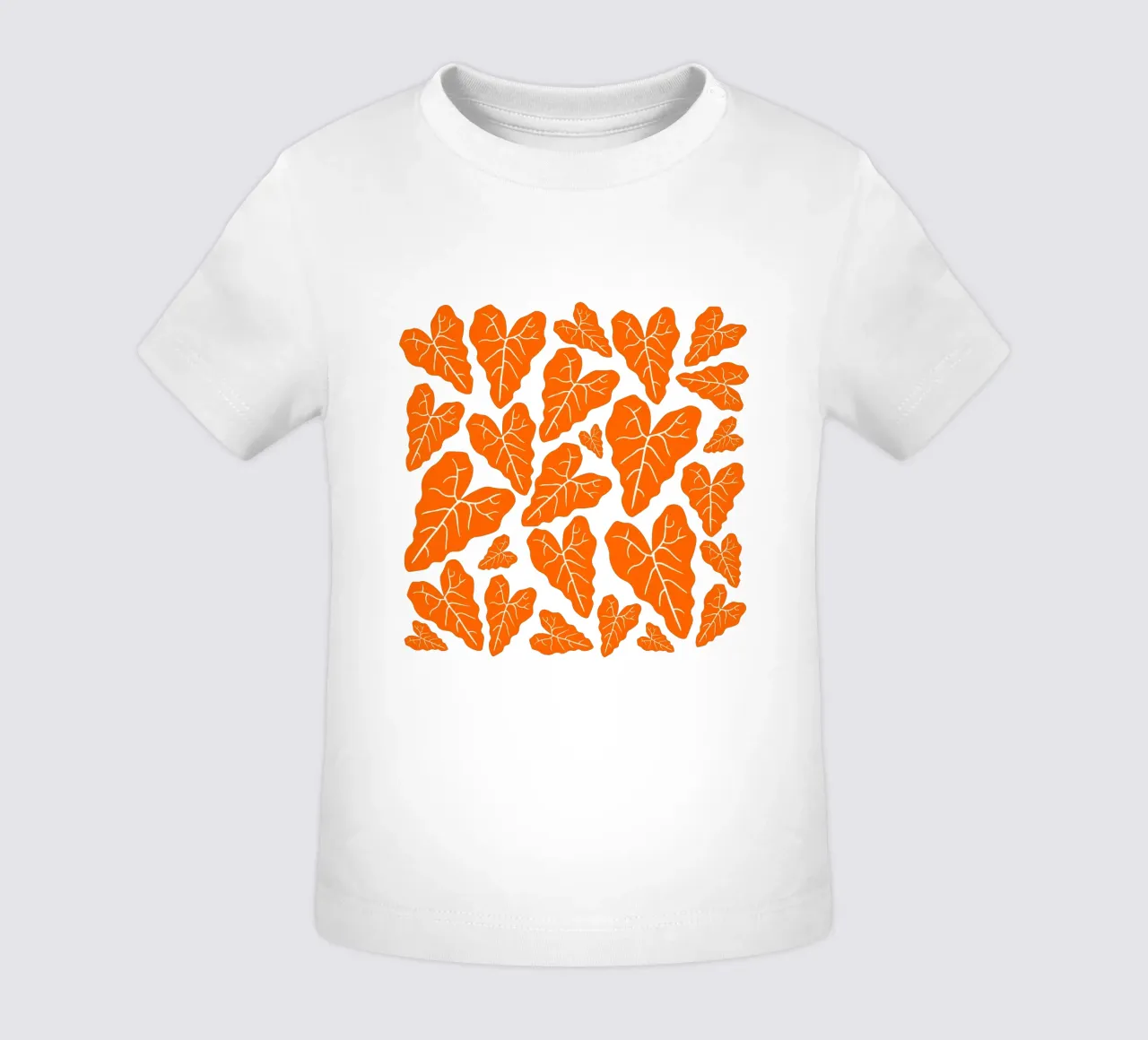 Orange leaves pattern maglietta neonato da baobabprintstore