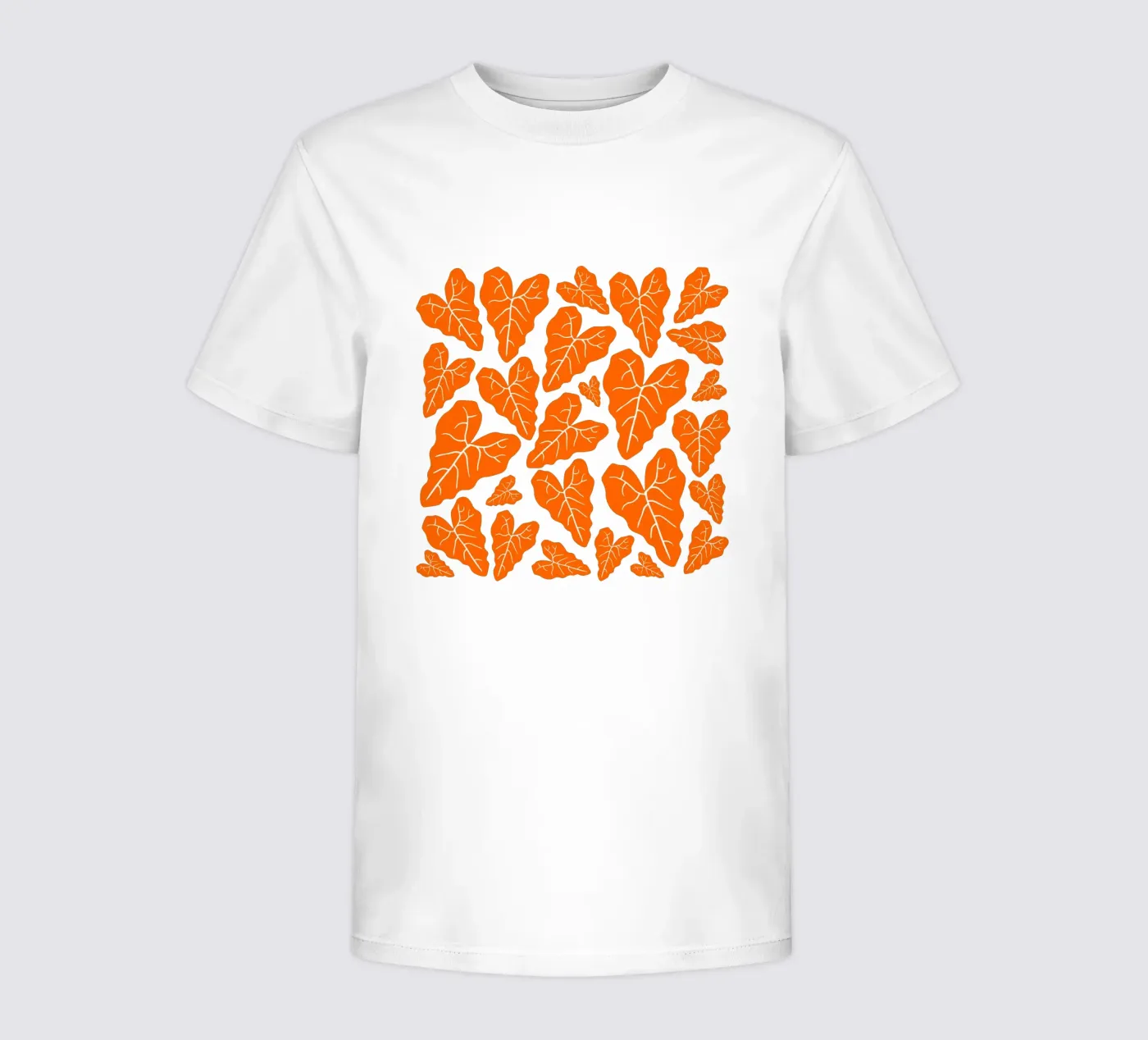 Orange leaves pattern t-shirt bambini da baobabprintstore