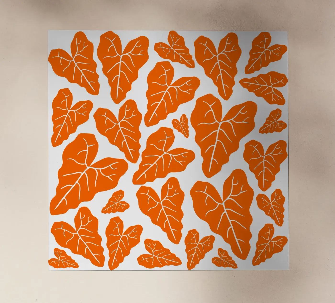 Orange leaves pattern pellicola backlit da baobabprintstore