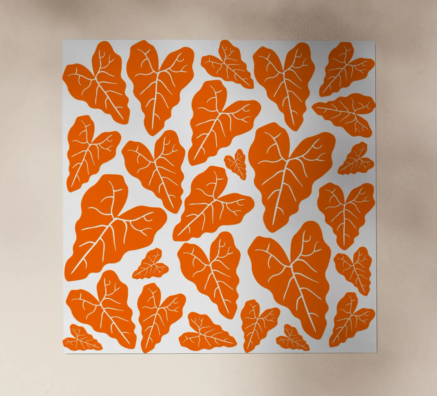 Orange leaves pattern pellicola backlit da baobabprintstore