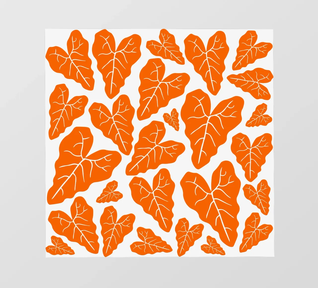 Orange leaves pattern fotobehang van baobabprintstore