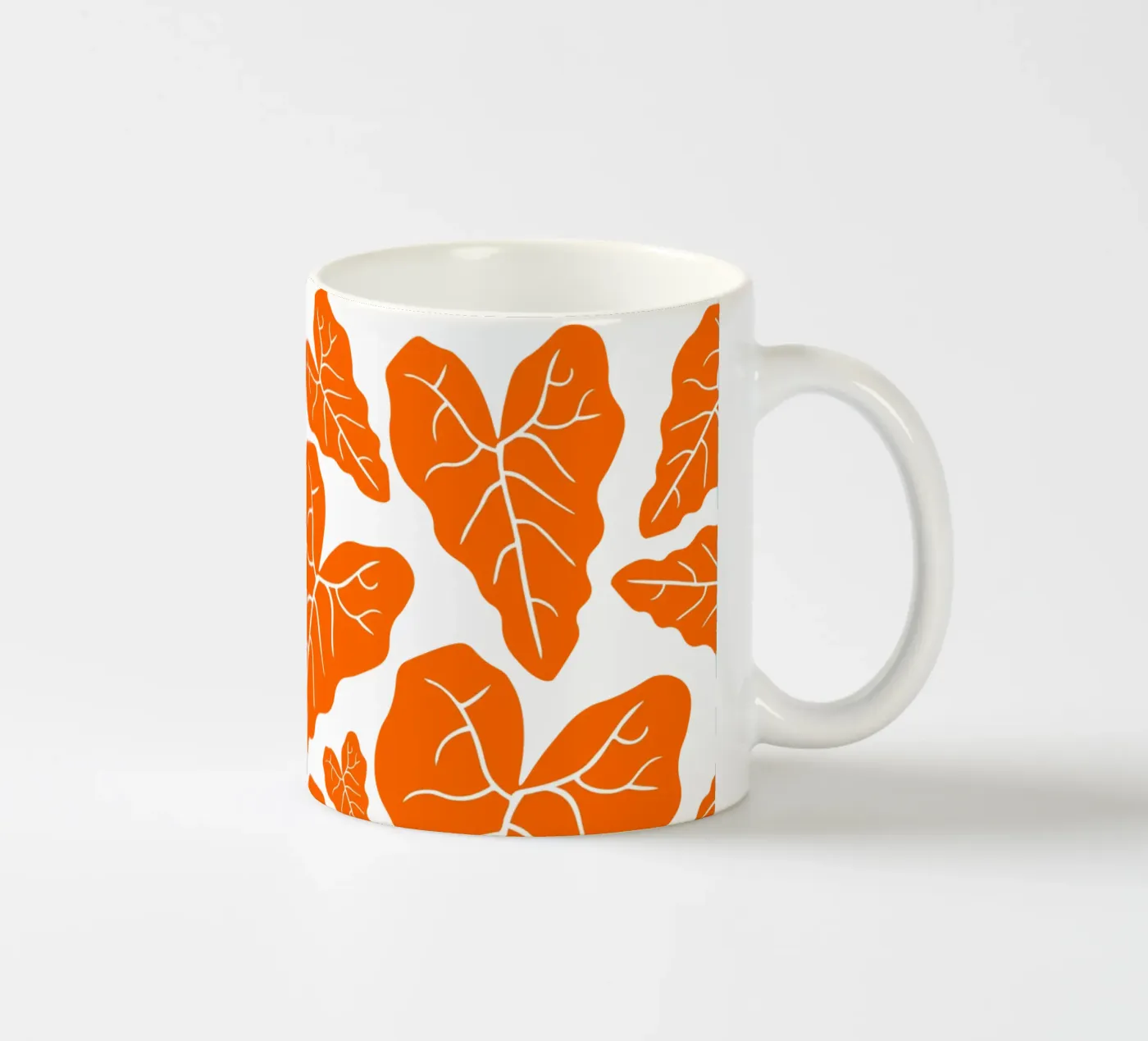 Orange leaves pattern Keramik Tasse von baobabprintstore