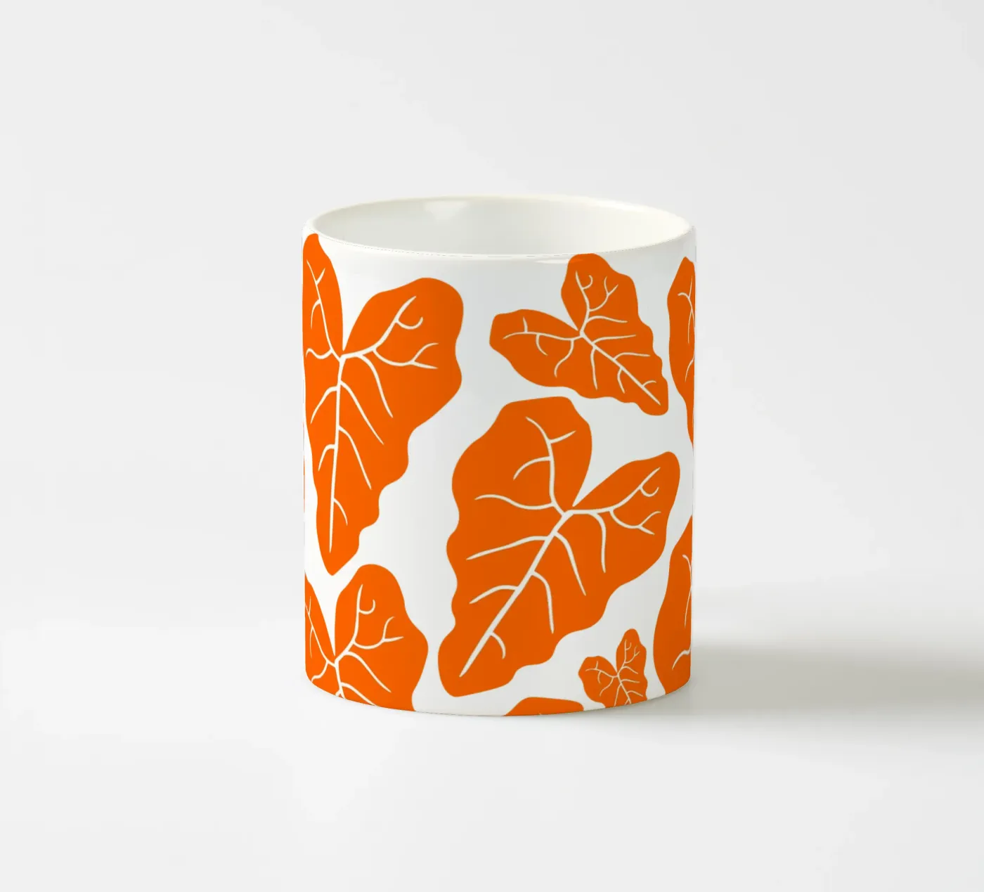 Orange leaves pattern Keramik Tasse von baobabprintstore