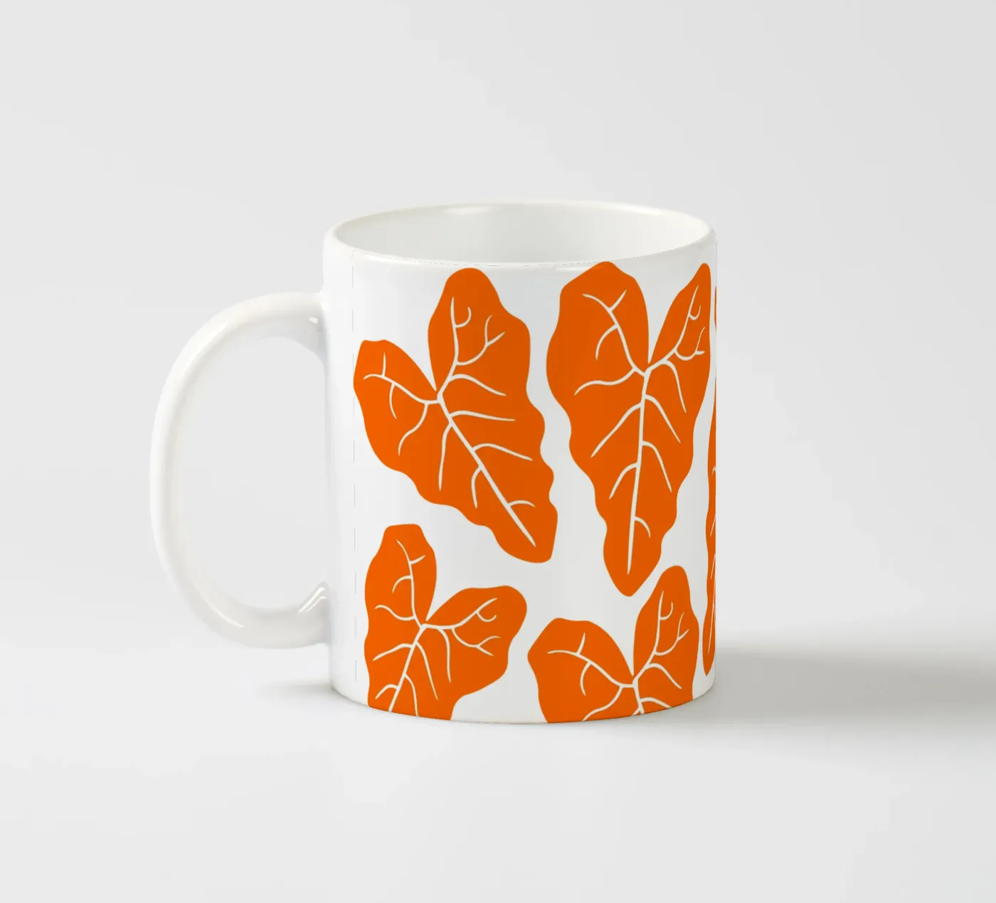 Orange leaves pattern Keramik Tasse von baobabprintstore