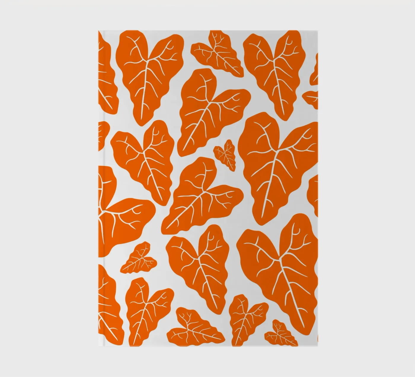 Orange leaves pattern notebook by baobabprintstore
