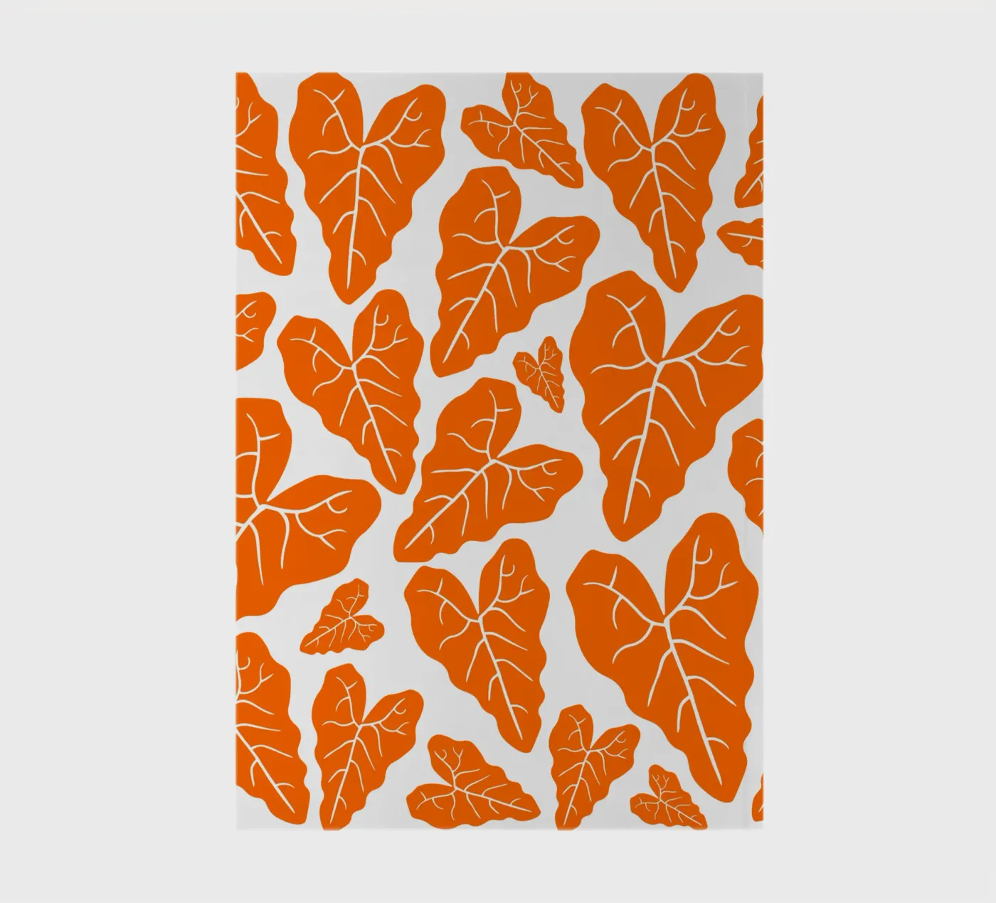 Orange leaves pattern notebook by baobabprintstore