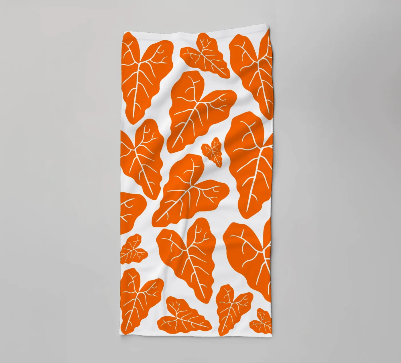 Orange leaves pattern badhanddoek van baobabprintstore