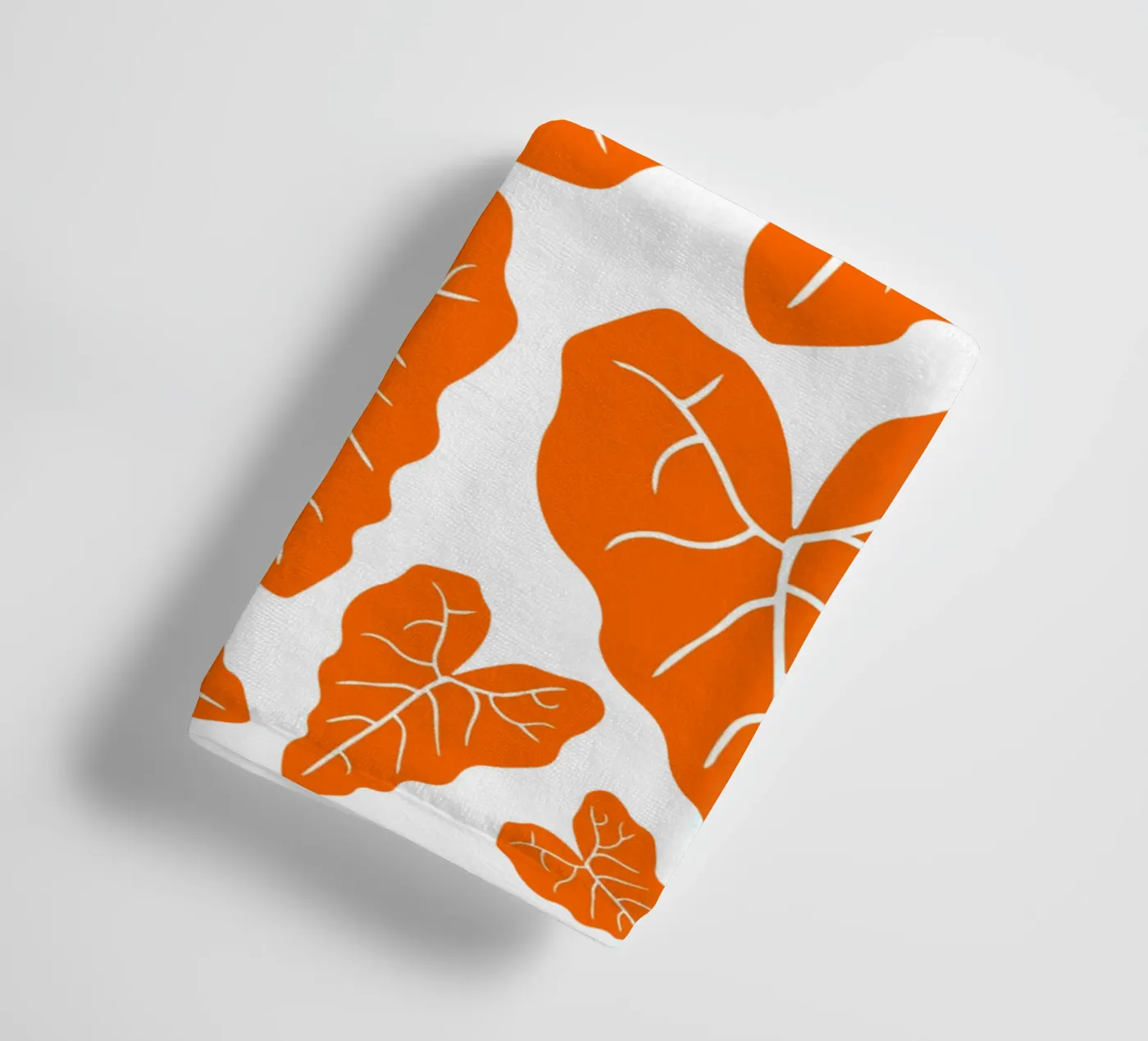 Orange leaves pattern badhanddoek van baobabprintstore