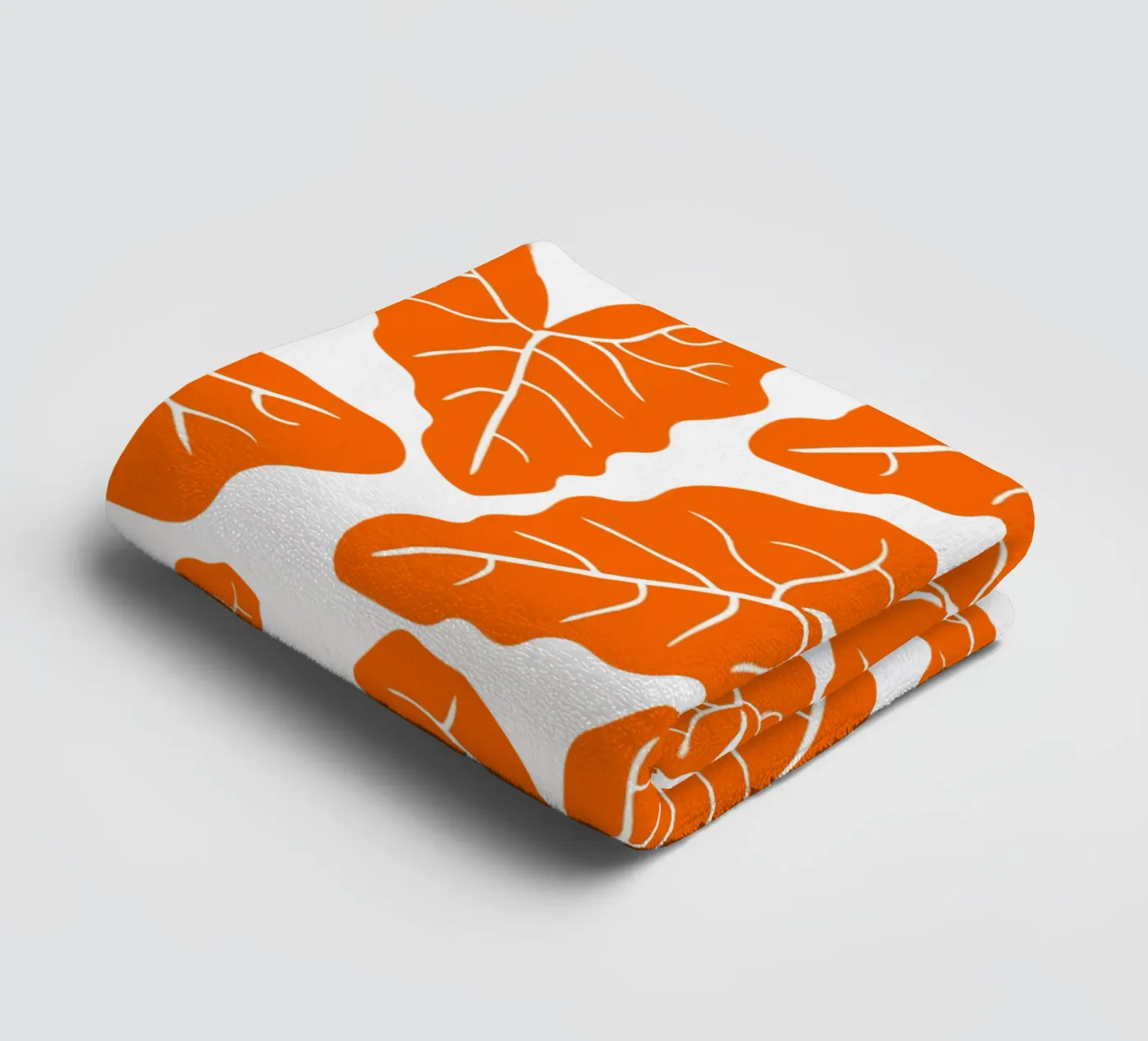 Orange leaves pattern badhanddoek van baobabprintstore