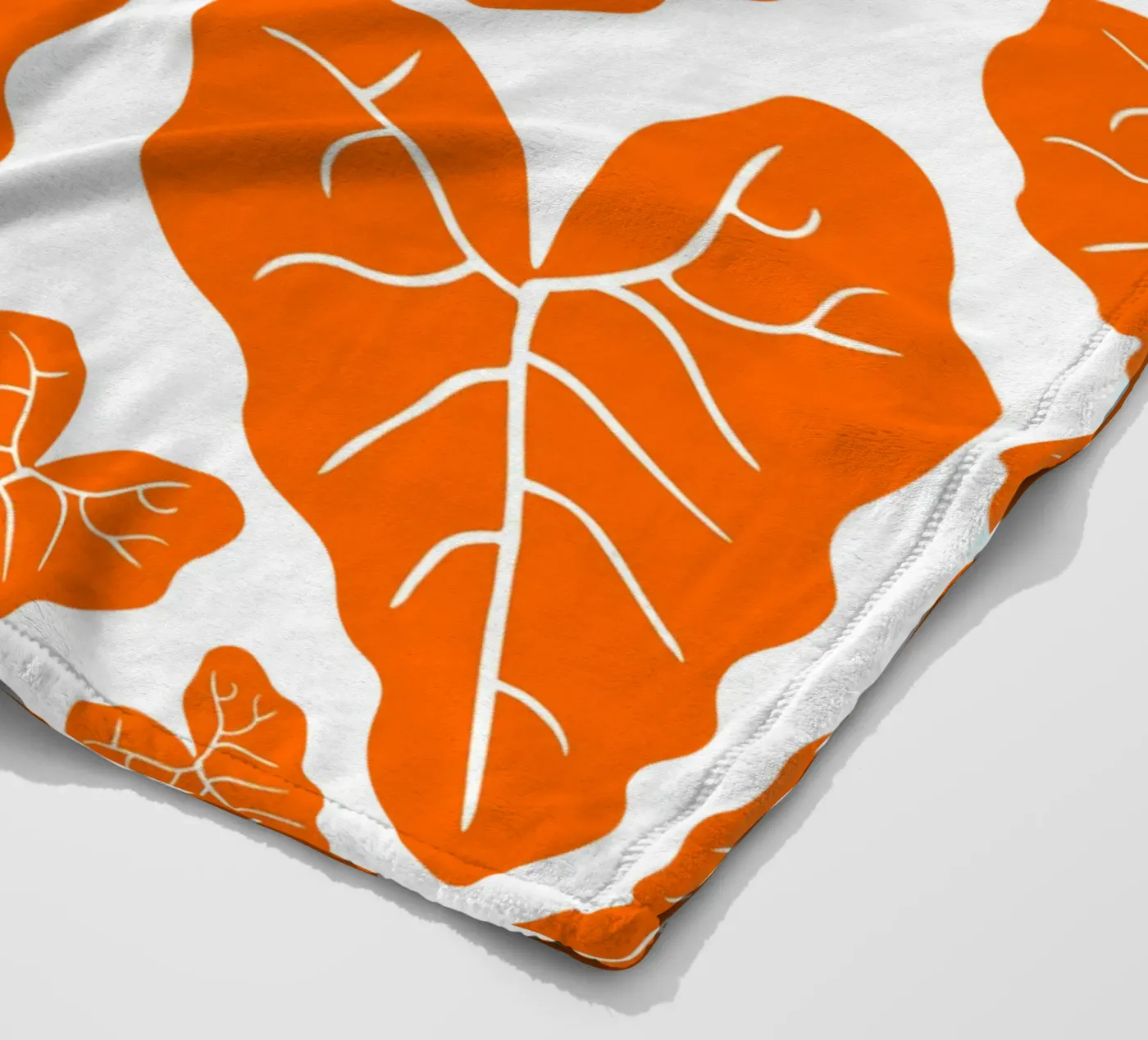Orange leaves pattern fleecedeken van baobabprintstore