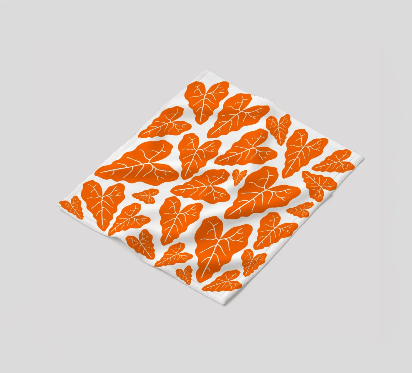 Orange leaves pattern fleecedeken van baobabprintstore