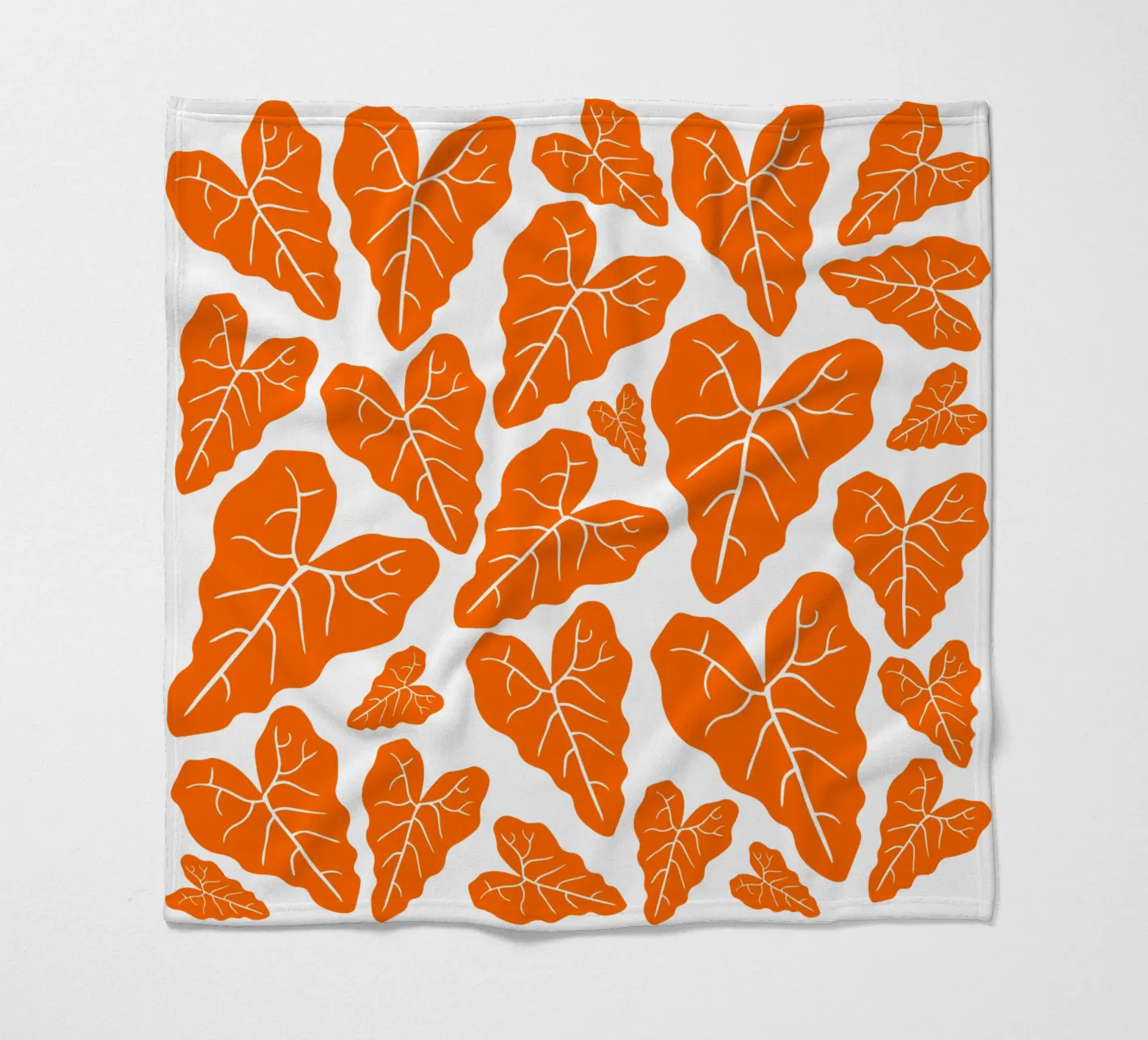 Orange leaves pattern fleecedeken van baobabprintstore