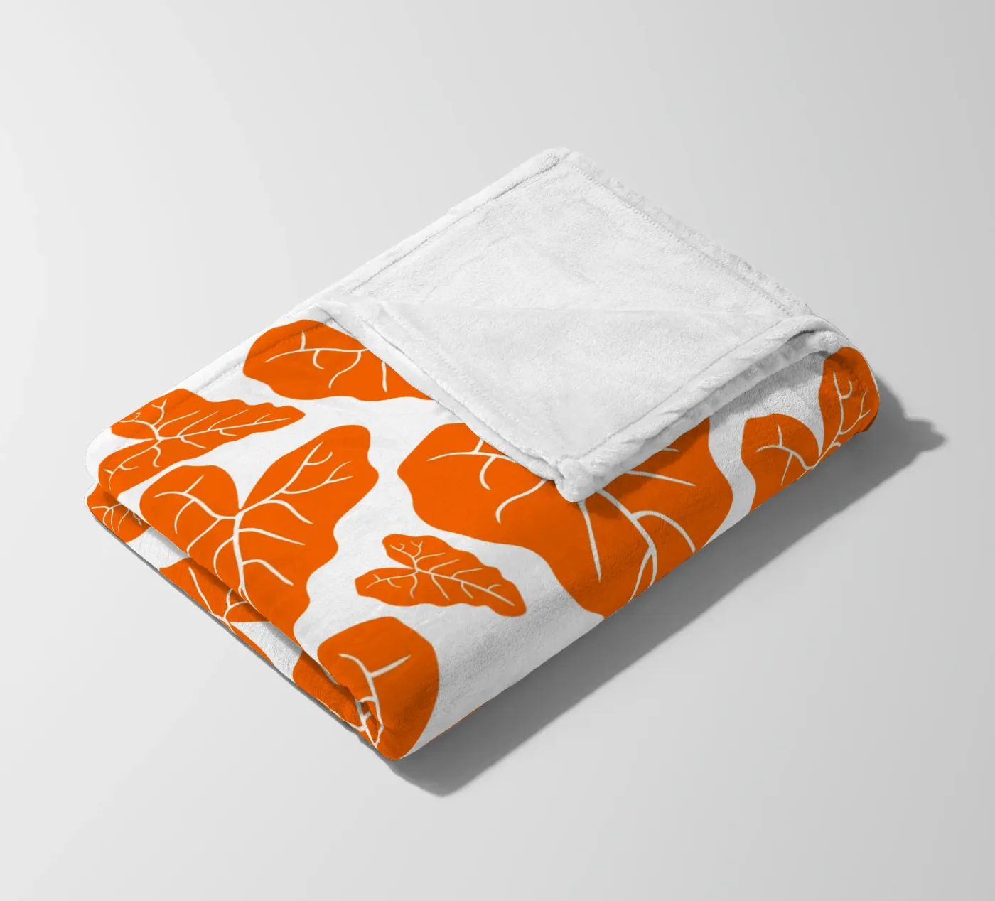 Orange leaves pattern fleecedeken van baobabprintstore
