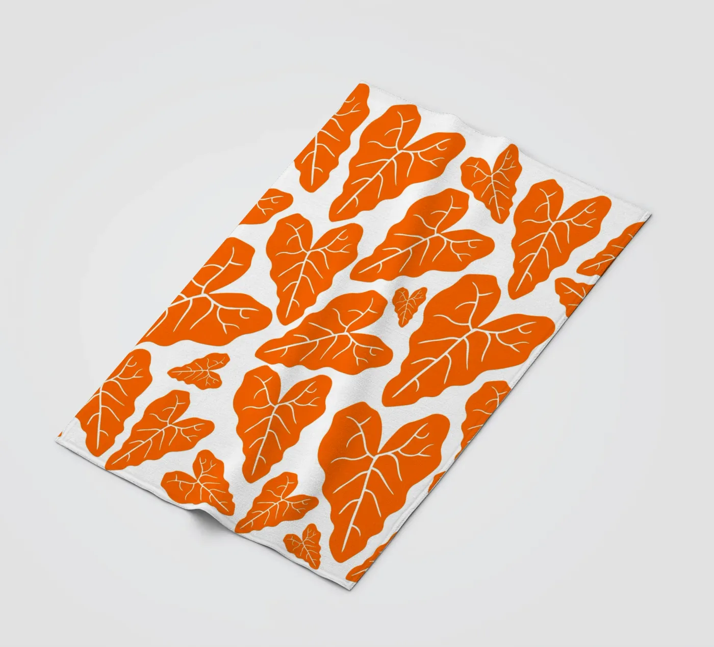 Orange leaves pattern fleecedeken van baobabprintstore