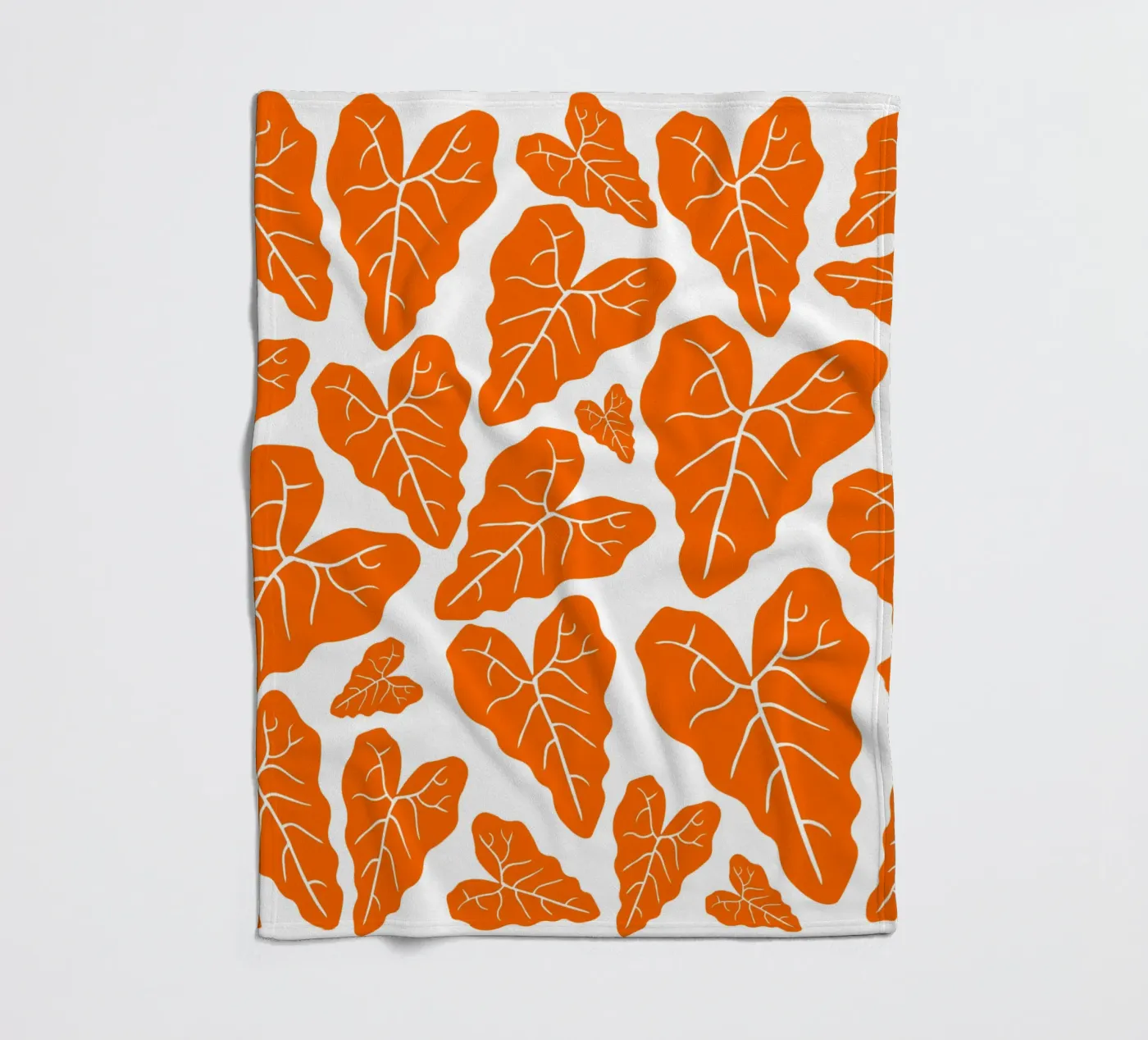 Orange leaves pattern fleecedeken van baobabprintstore