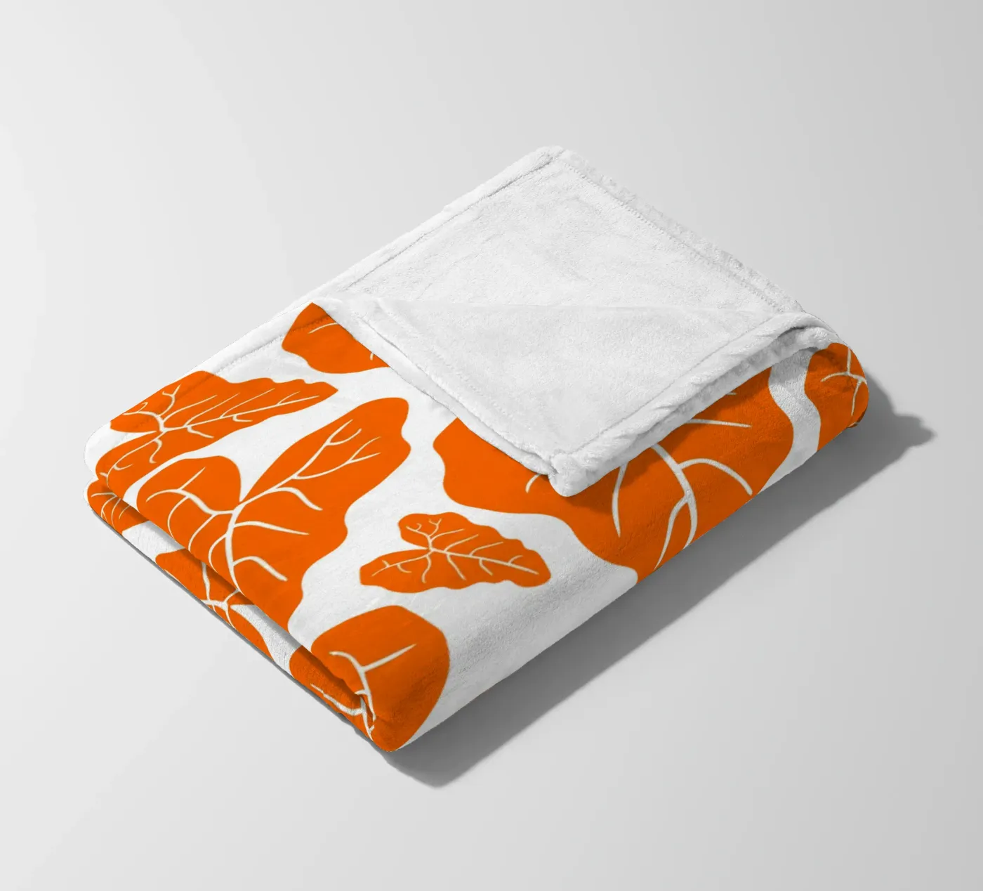 Orange leaves pattern fleecedeken van baobabprintstore