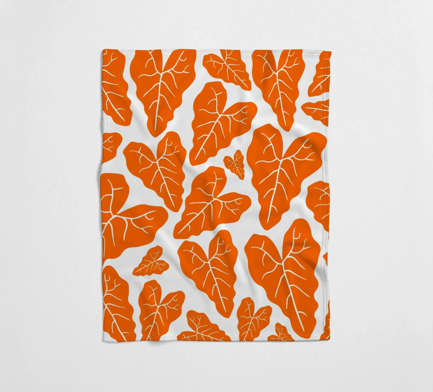 Orange leaves pattern fleecedeken van baobabprintstore