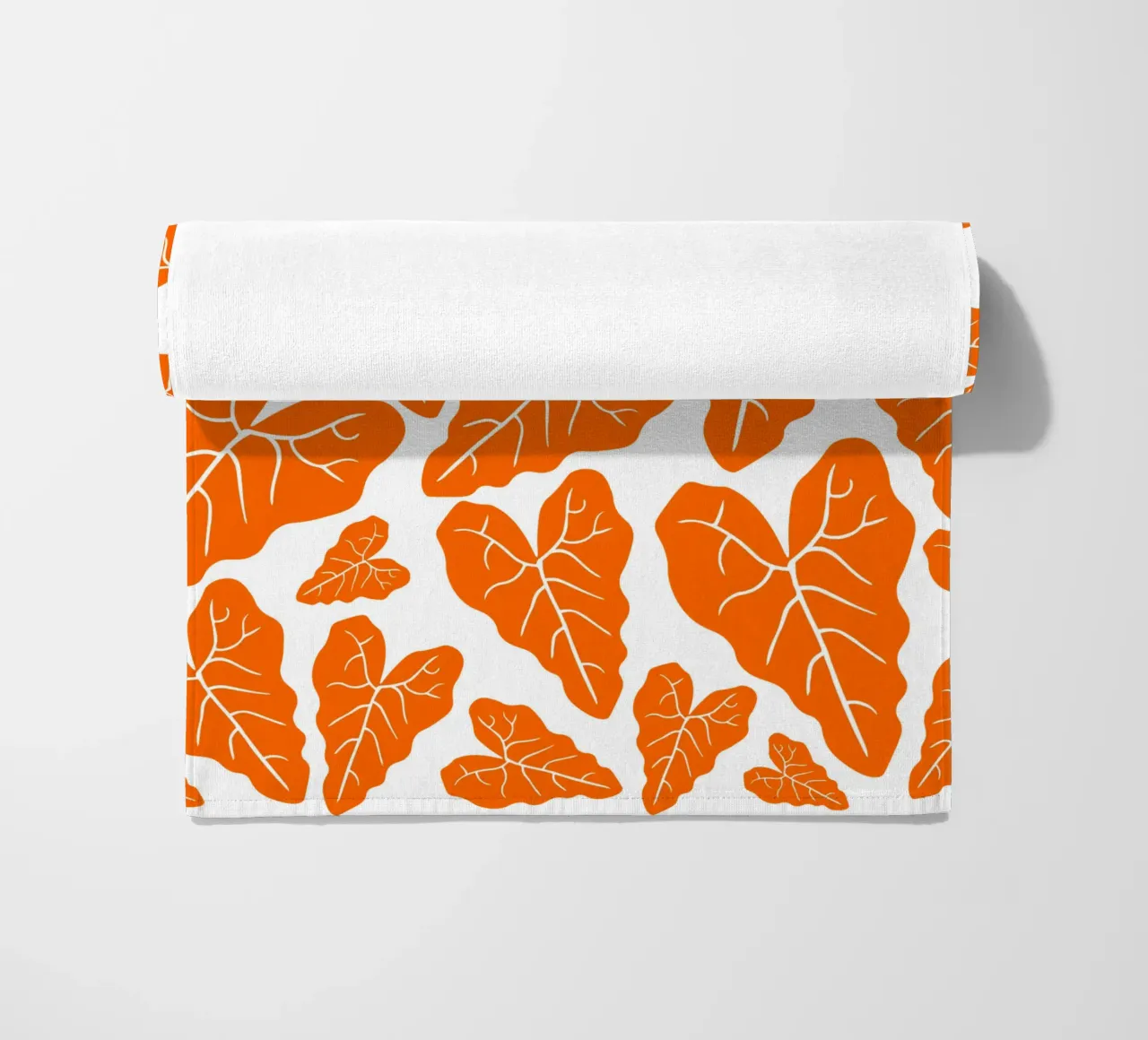 Orange leaves pattern telo mare da baobabprintstore