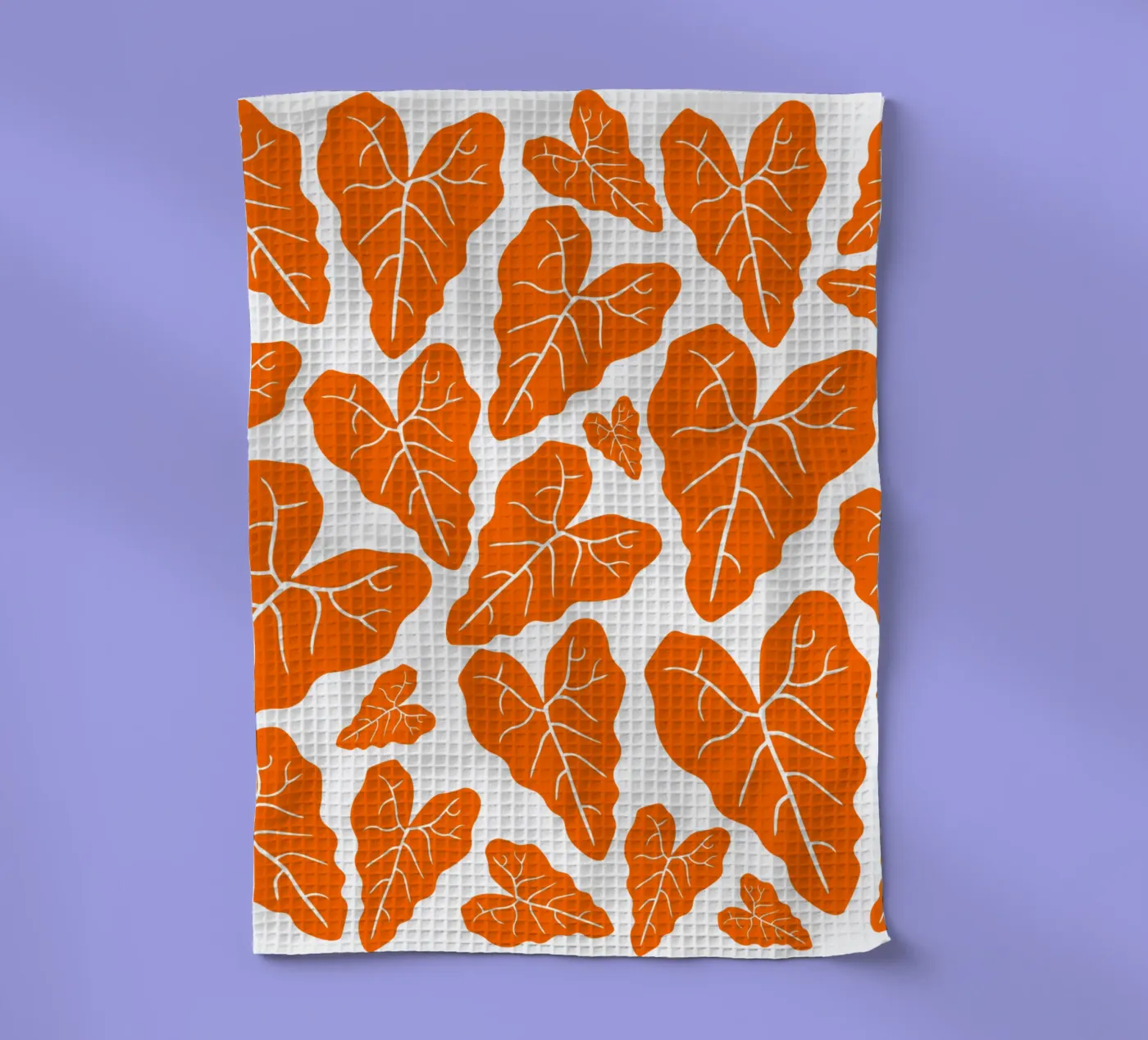 Orange leaves pattern torchon de baobabprintstore