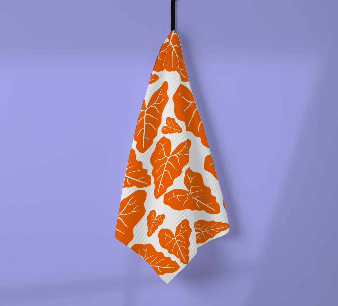 Orange leaves pattern Geschirrtuch von baobabprintstore