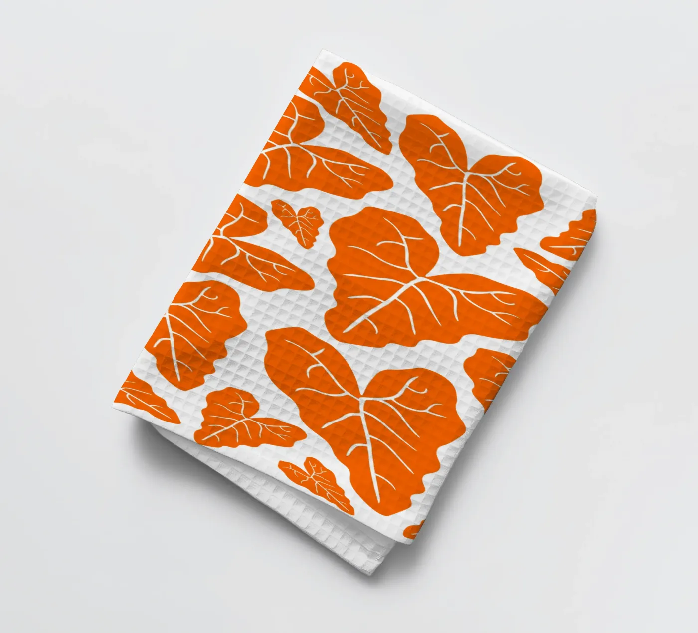 Orange leaves pattern Geschirrtuch von baobabprintstore