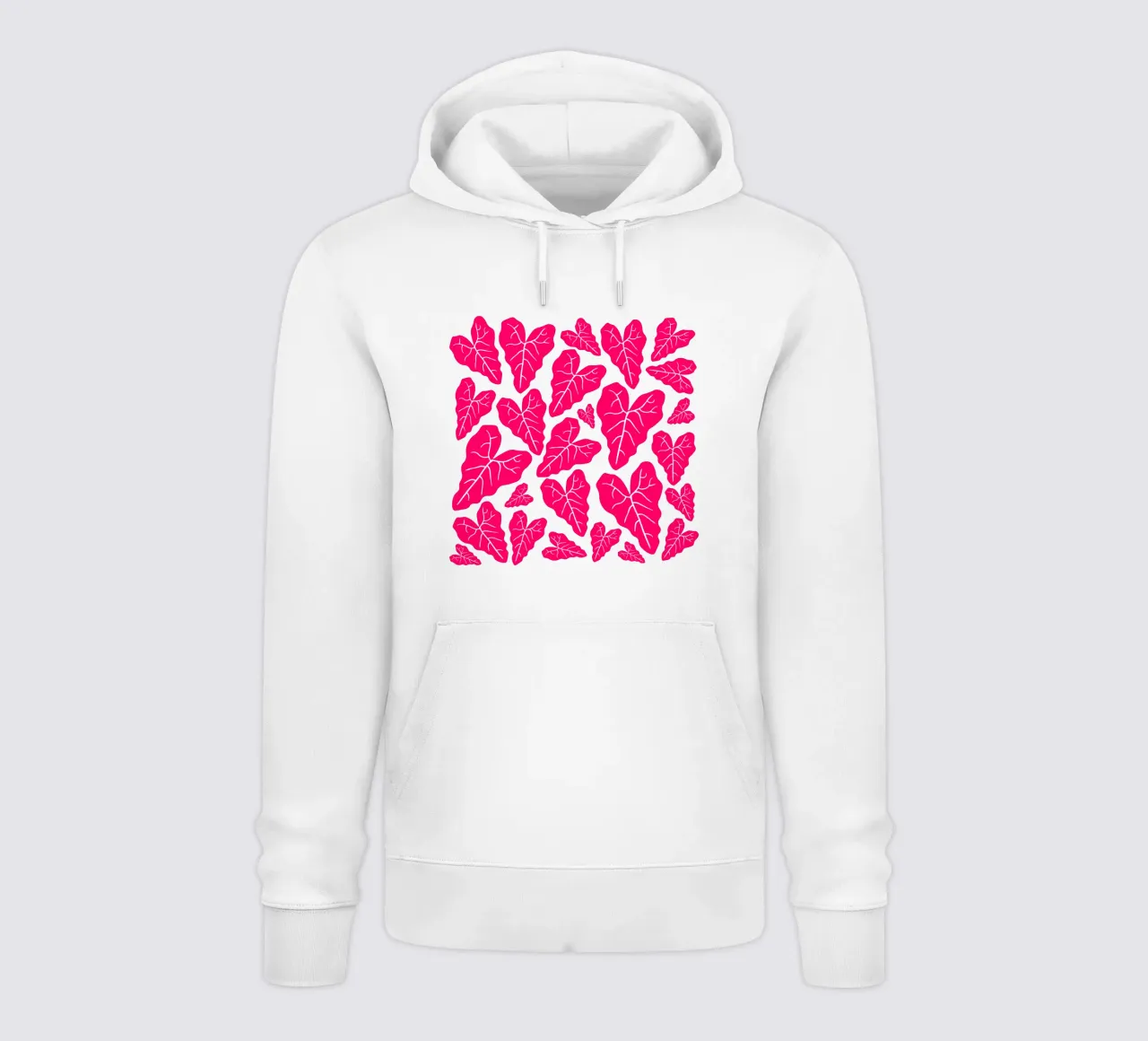 Pink leaves pattern felpa con cappuccio da baobabprintstore