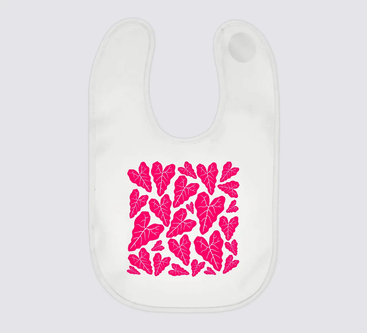 Pink leaves pattern bavaglino da baobabprintstore