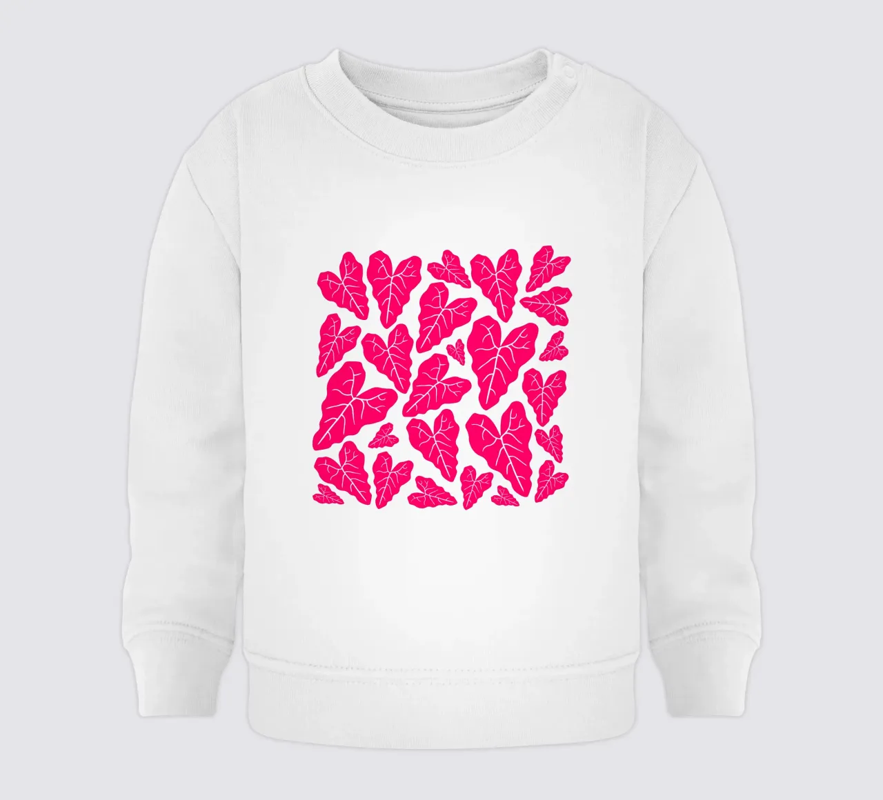 Pink leaves pattern felpa neonato da baobabprintstore