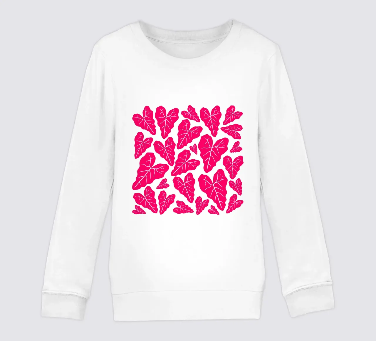 Pink leaves pattern felpa bambino da baobabprintstore