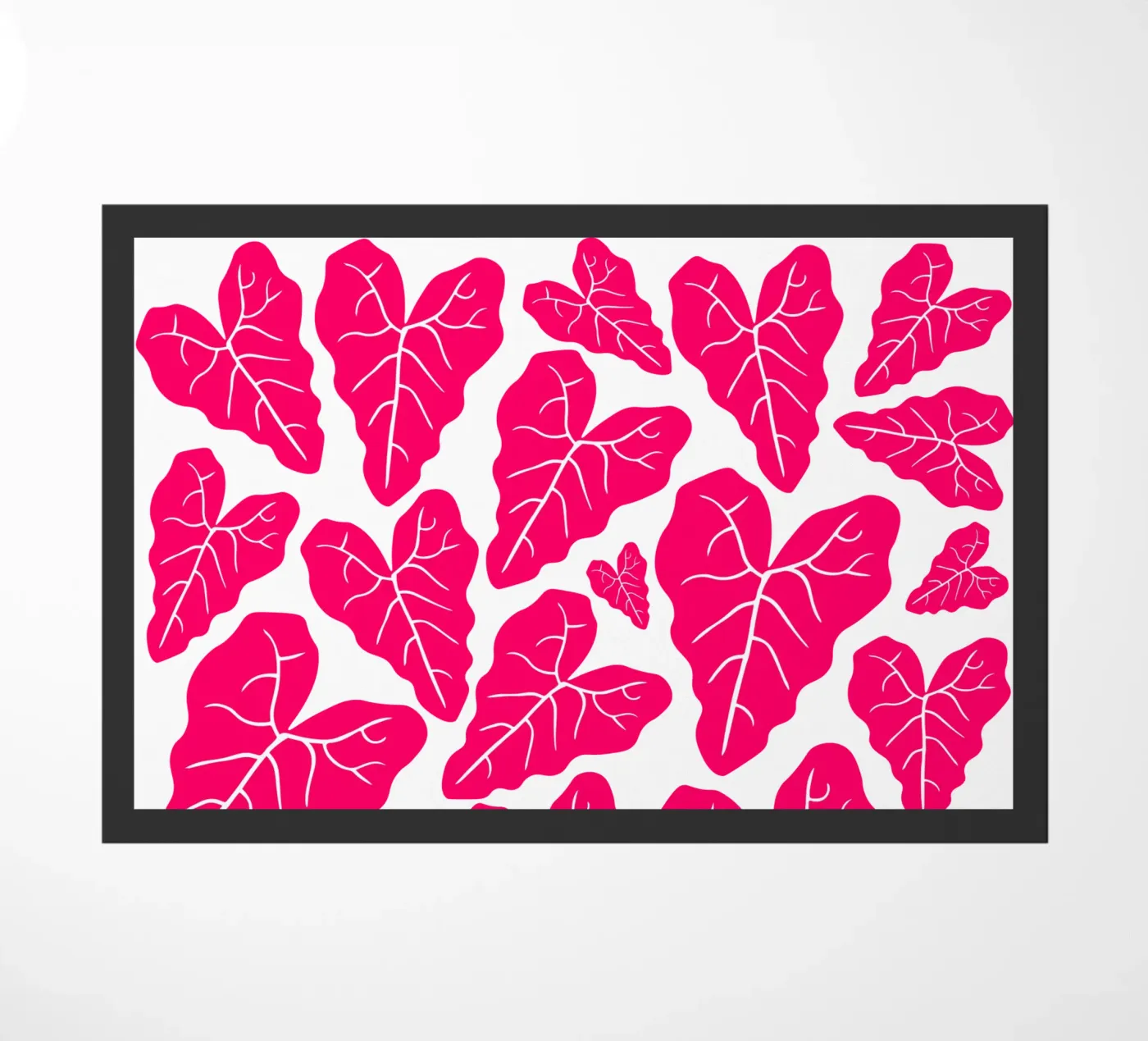 Pink leaves pattern doormat by baobabprintstore