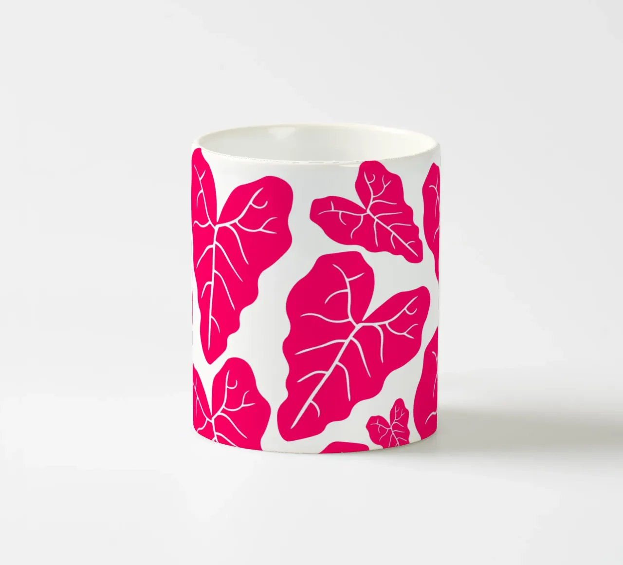 Pink leaves pattern tazza in ceramica da baobabprintstore