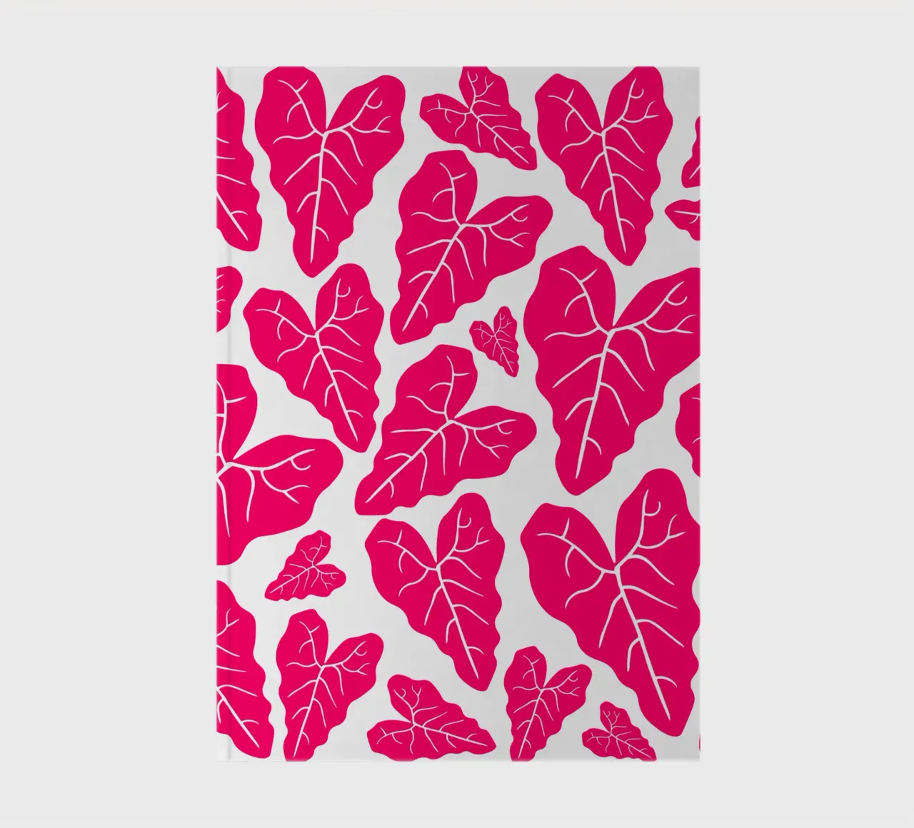 Pink leaves pattern notebook by baobabprintstore