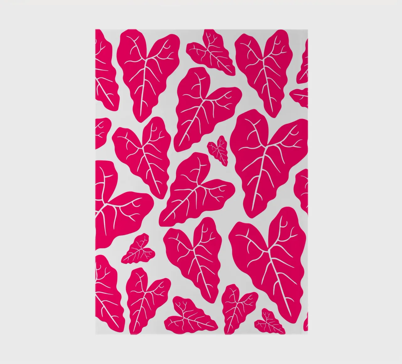 Pink leaves pattern notebook by baobabprintstore