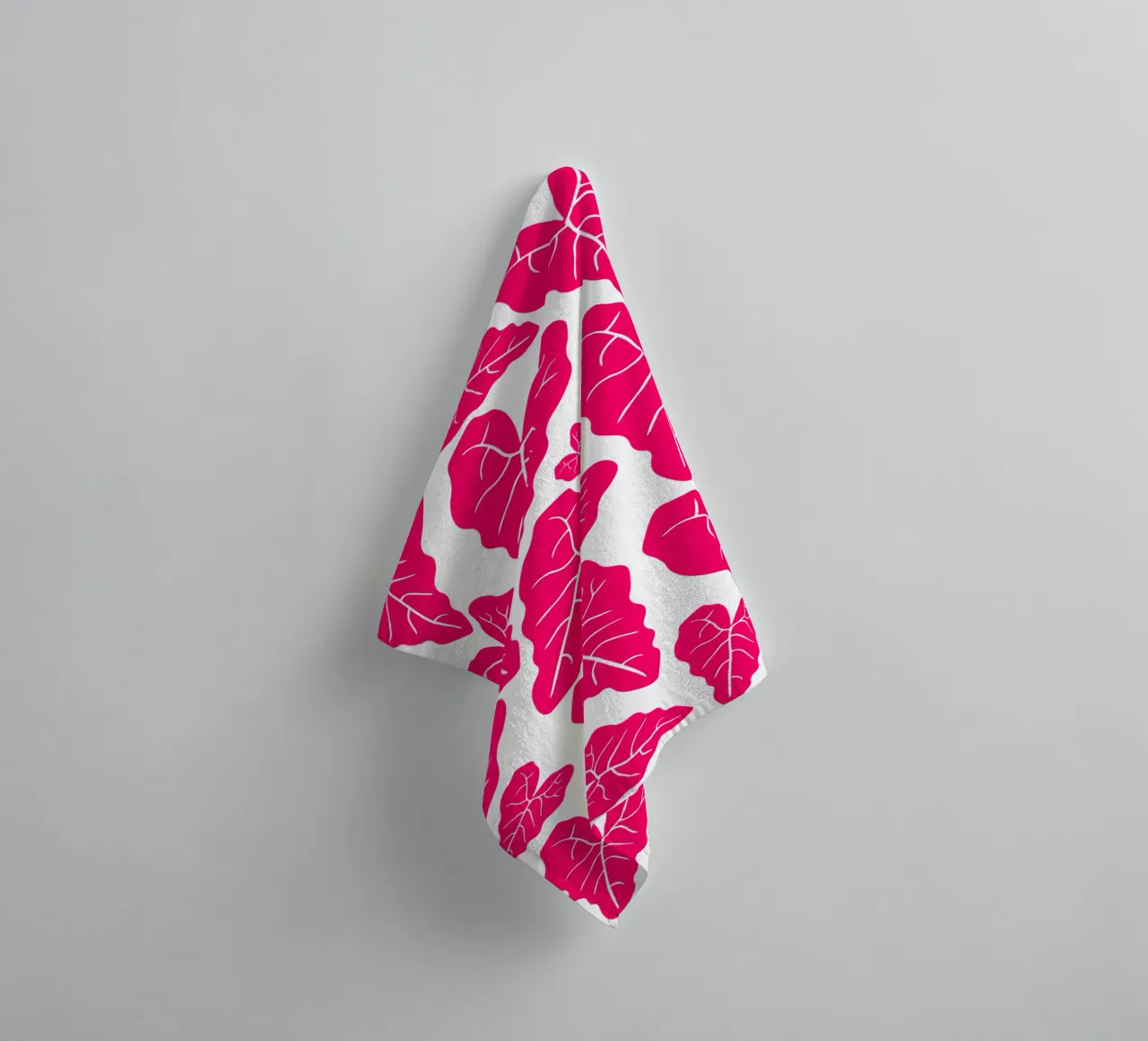 Pink leaves pattern asciugamano da bagno da baobabprintstore