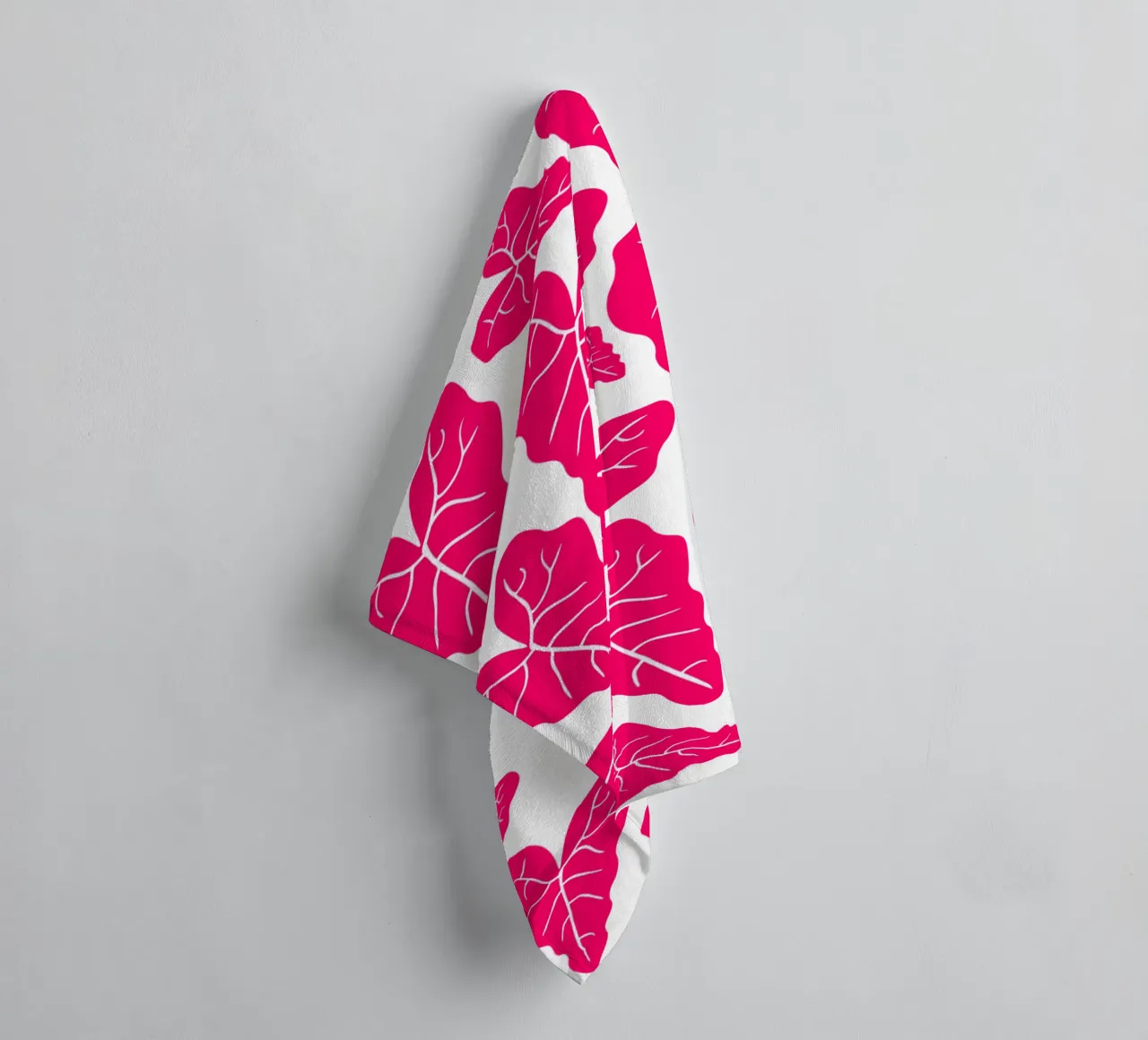 Pink leaves pattern asciugamano da bagno da baobabprintstore
