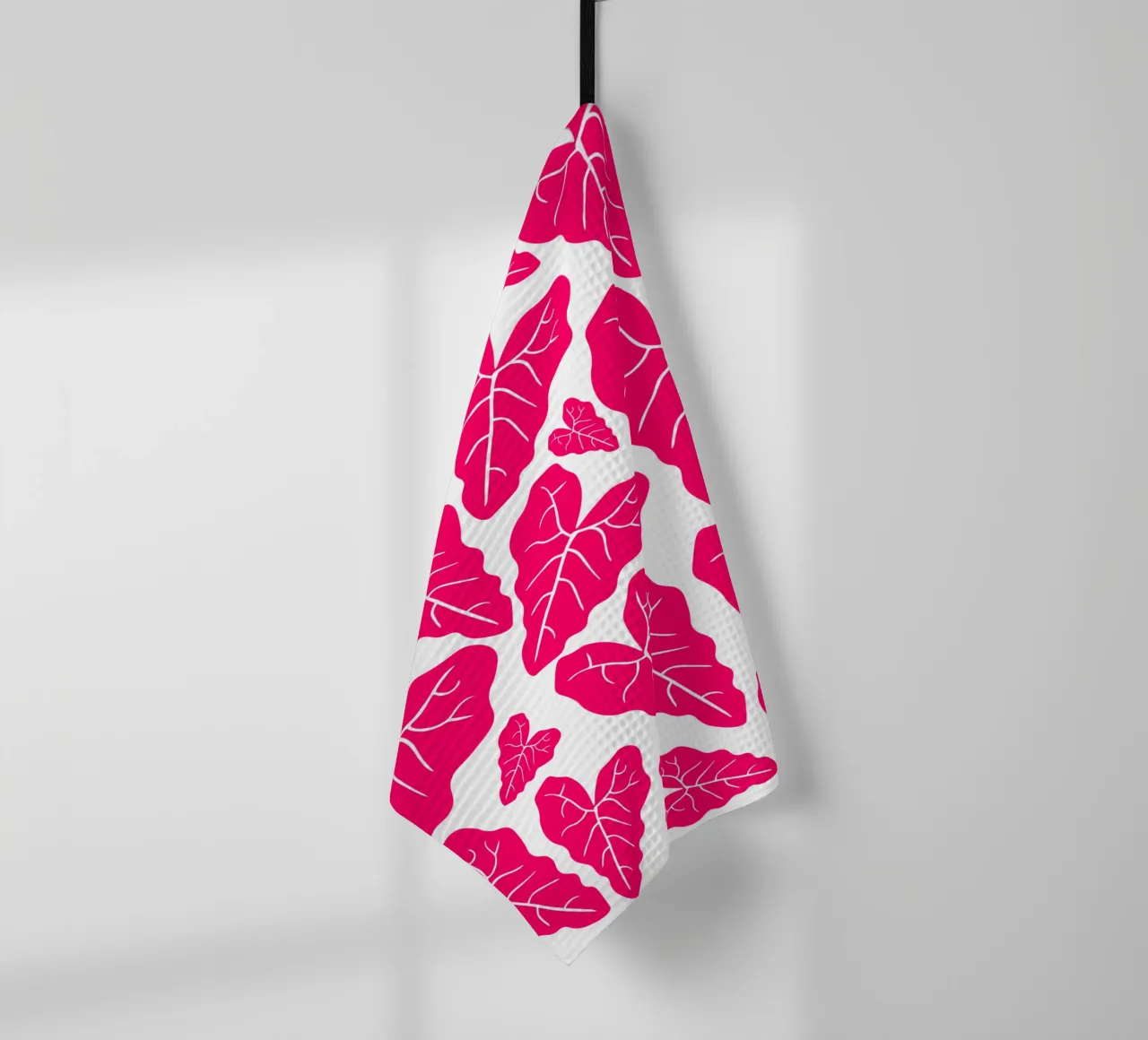 Pink leaves pattern canovaccio da cucina da baobabprintstore