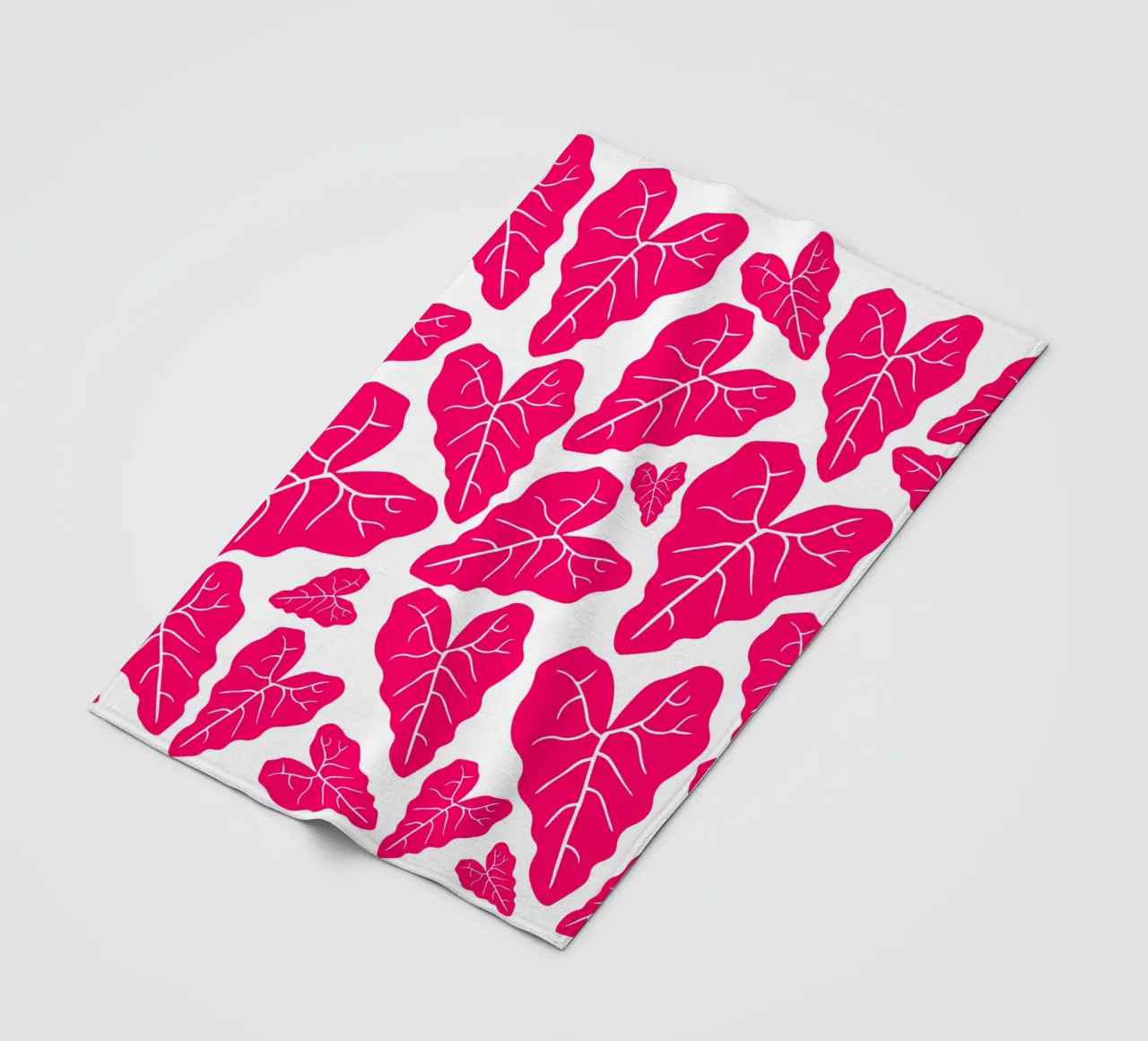 Pink leaves pattern coperta in pile da baobabprintstore