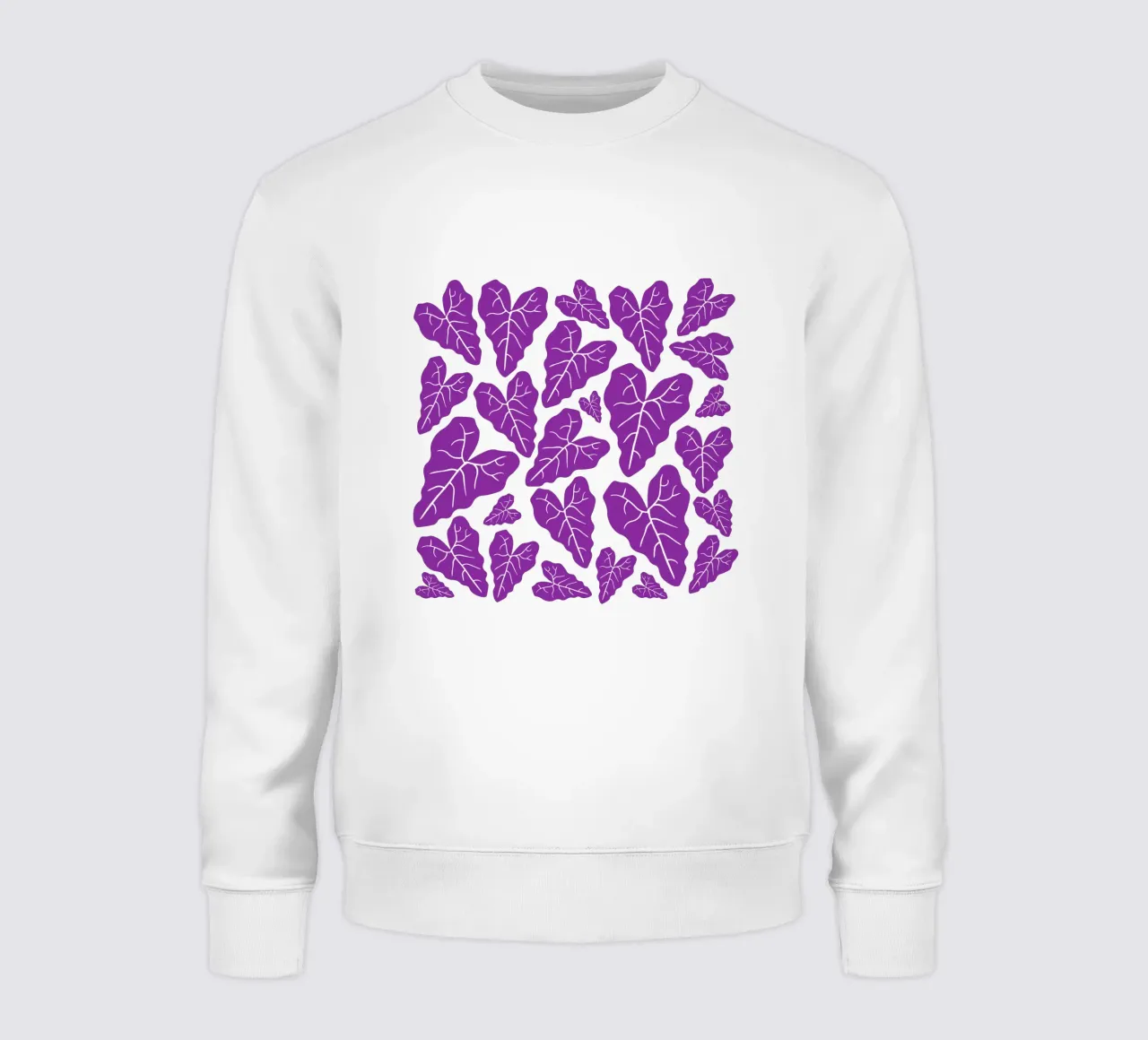 Purple leaves pattern felpa da baobabprintstore