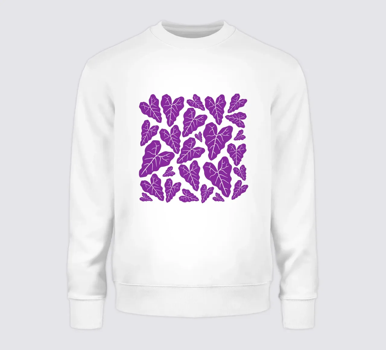 Purple leaves pattern felpa da baobabprintstore