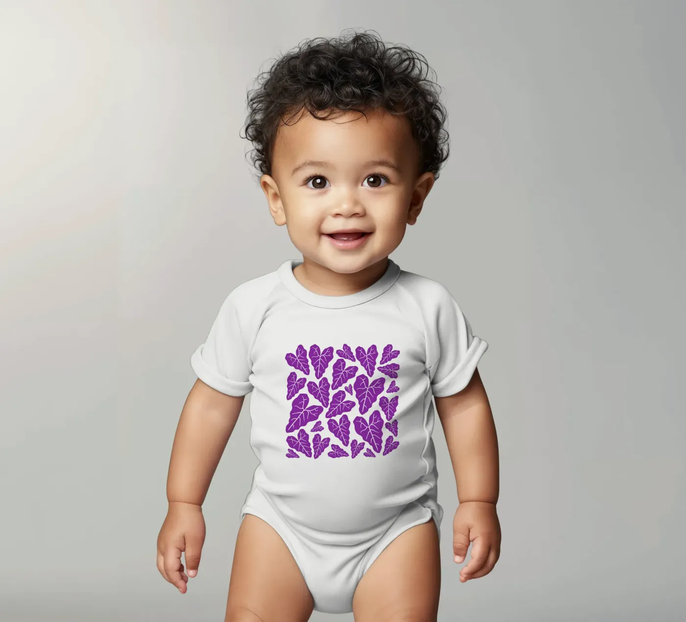Purple leaves pattern body bébé de baobabprintstore
