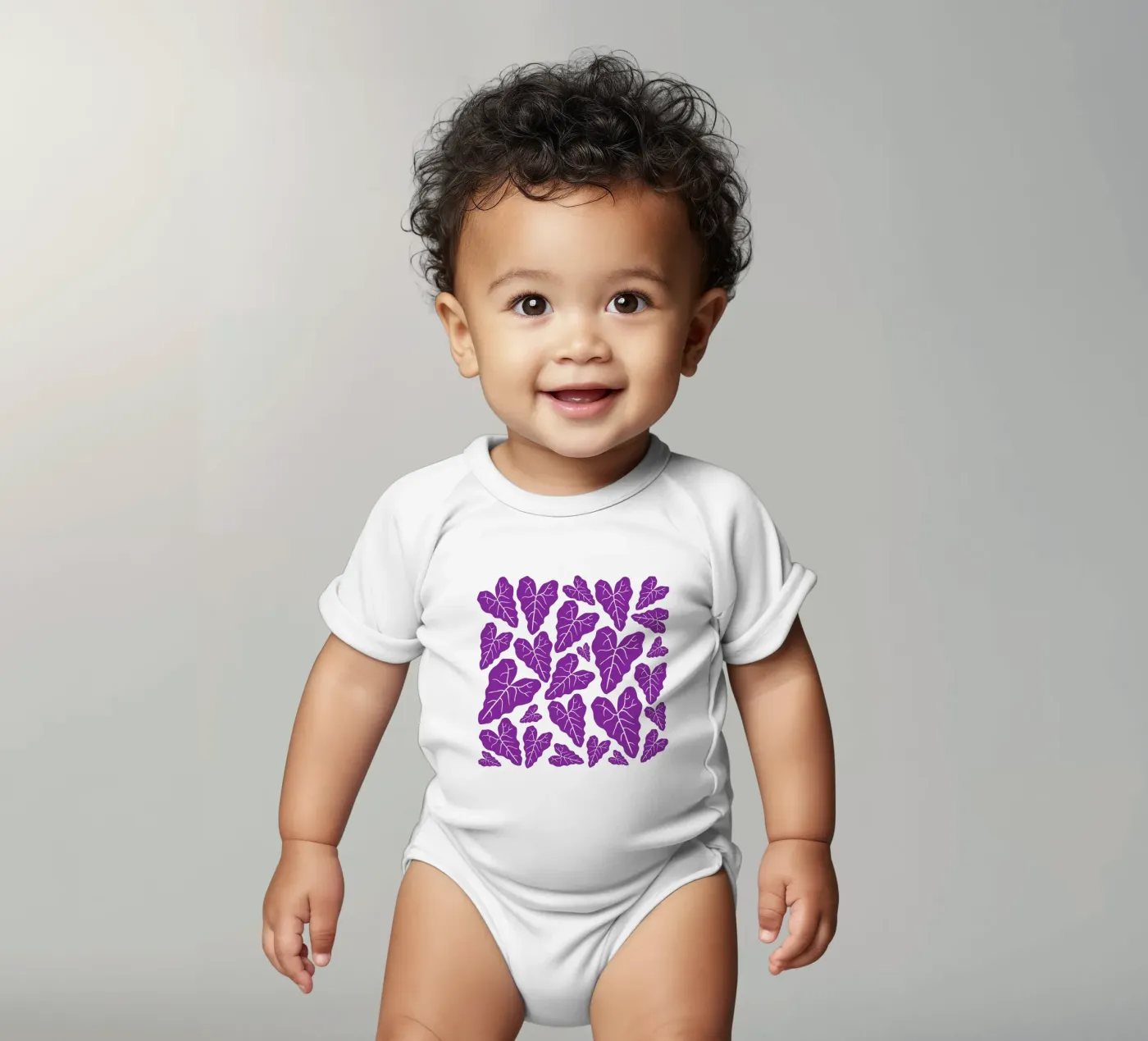 Purple leaves pattern body bébé de baobabprintstore