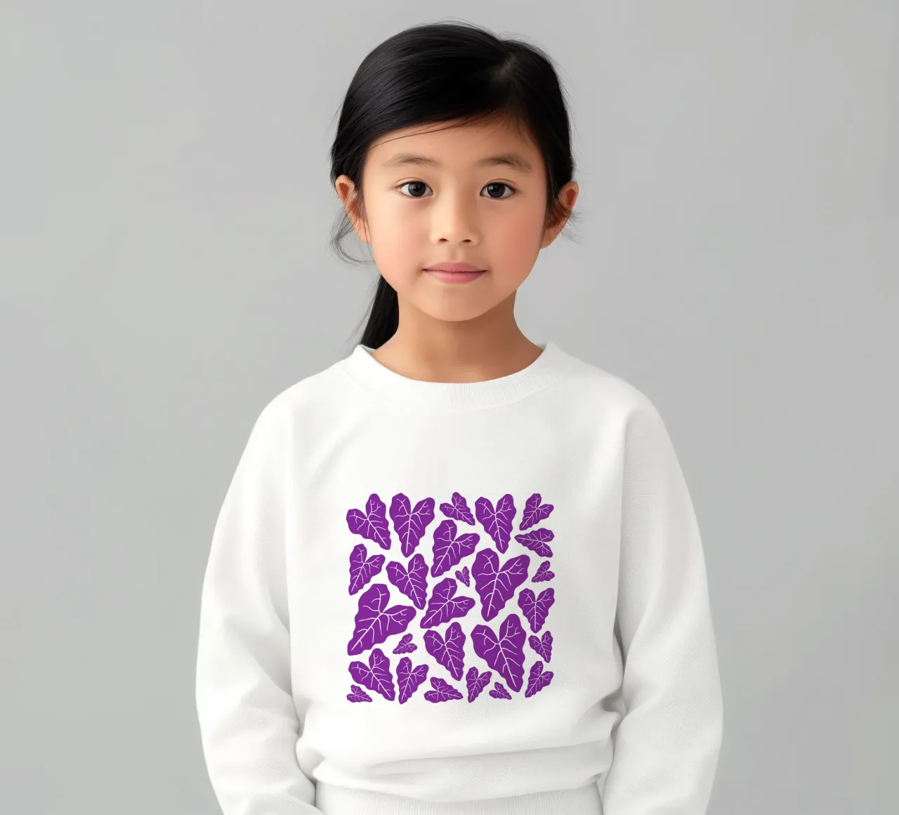 Purple leaves pattern felpa bambino da baobabprintstore