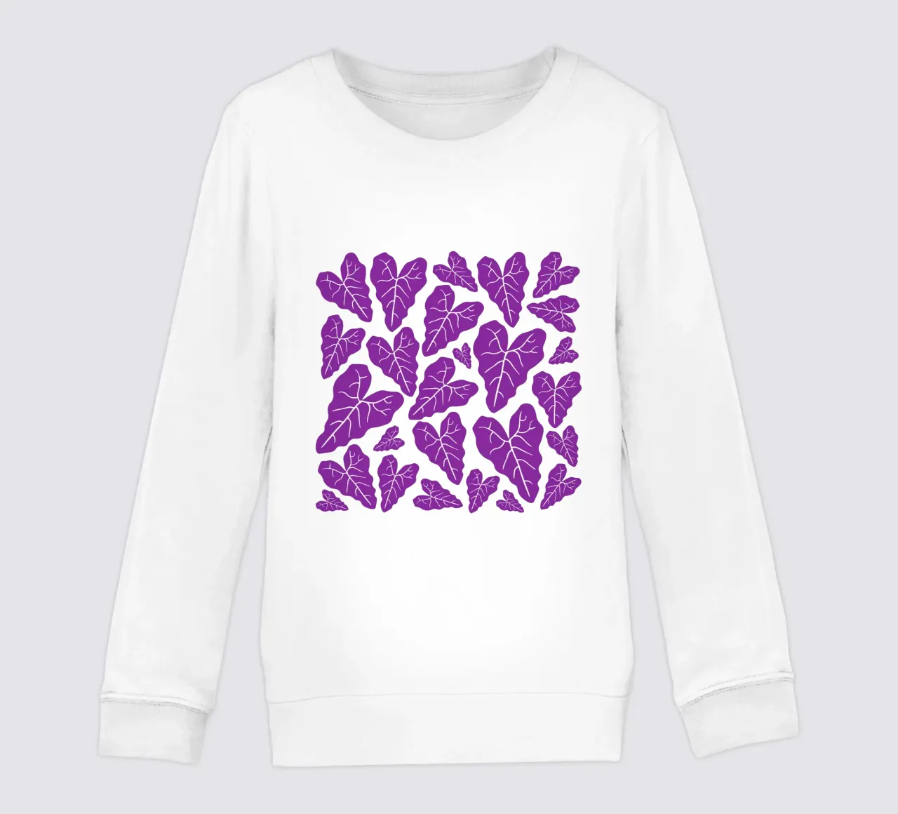 Purple leaves pattern felpa bambino da baobabprintstore