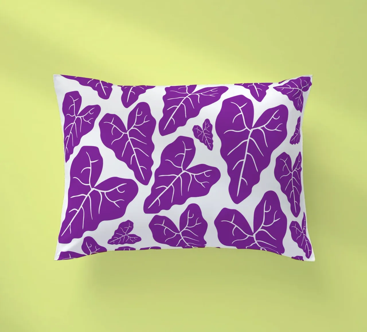 Purple leaves pattern cuscino da baobabprintstore